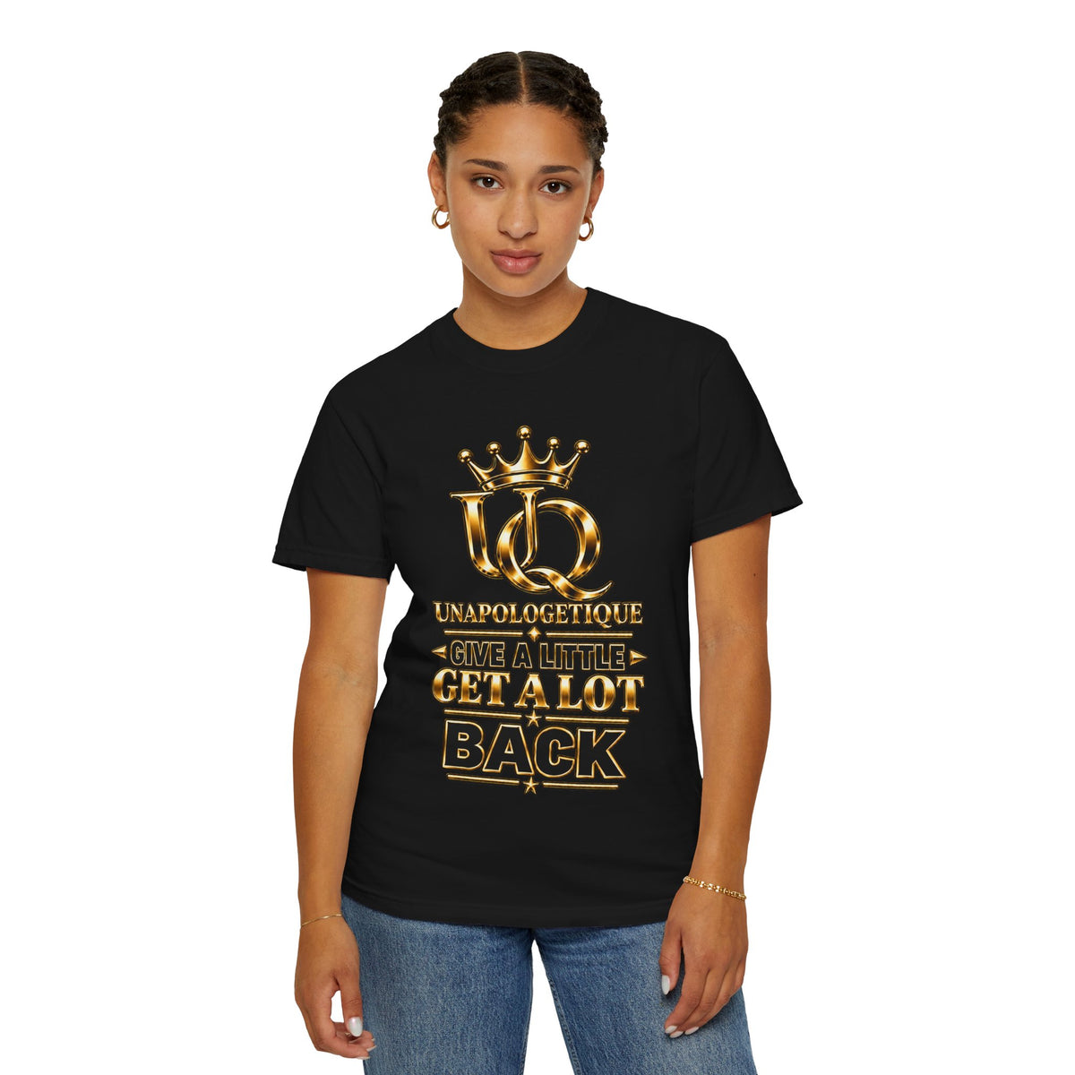 T-shirt teint en pièce unisexe WOW Gold Unapologetique