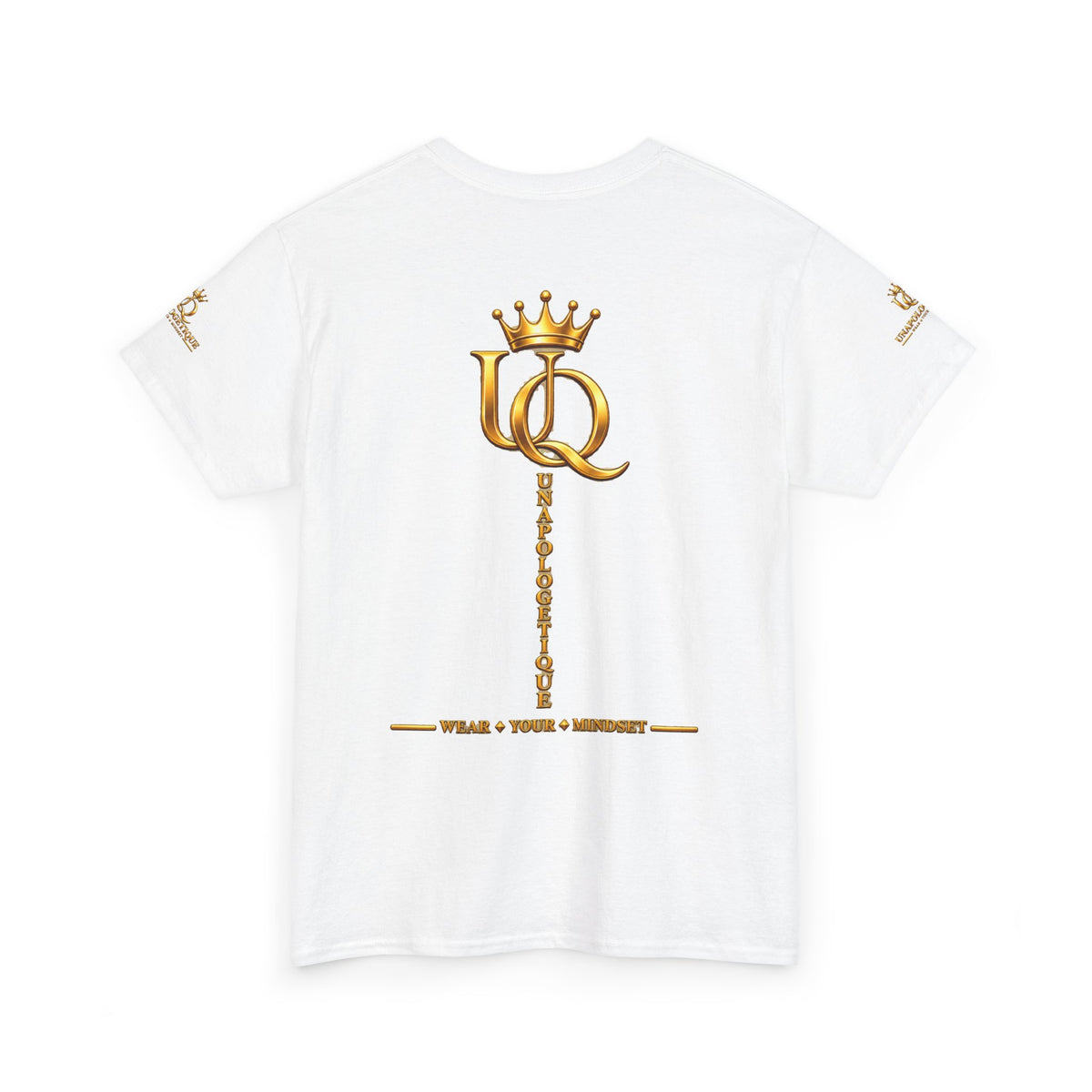 Unapologetique Gold T-Shirt — "Don't Let Limitations Own" Inspirational Crown Graphic Tee