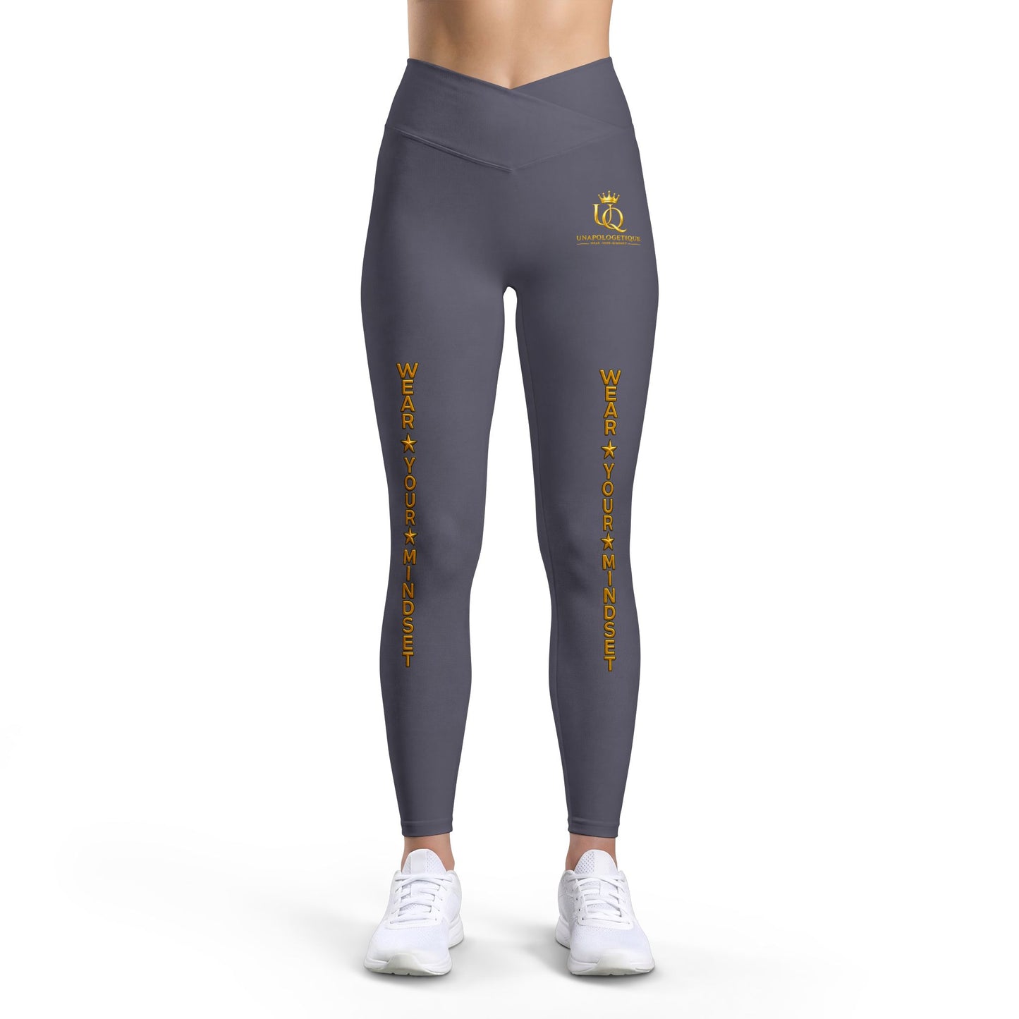 Unapologetique Gold Women’s Luxe Leggings — Black Gold ‘Wear Your Crown’ Graphic Leggings