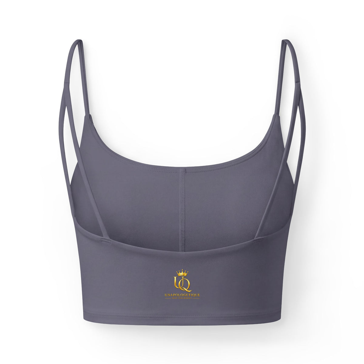 Unapologetique Gold Luxe Women's Crop Bra — Unapologetique Gold Logo