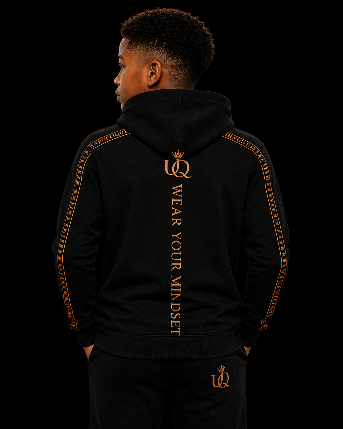 UNAPOLOGETIQUE BRONZE HOODIE FOR BOYS