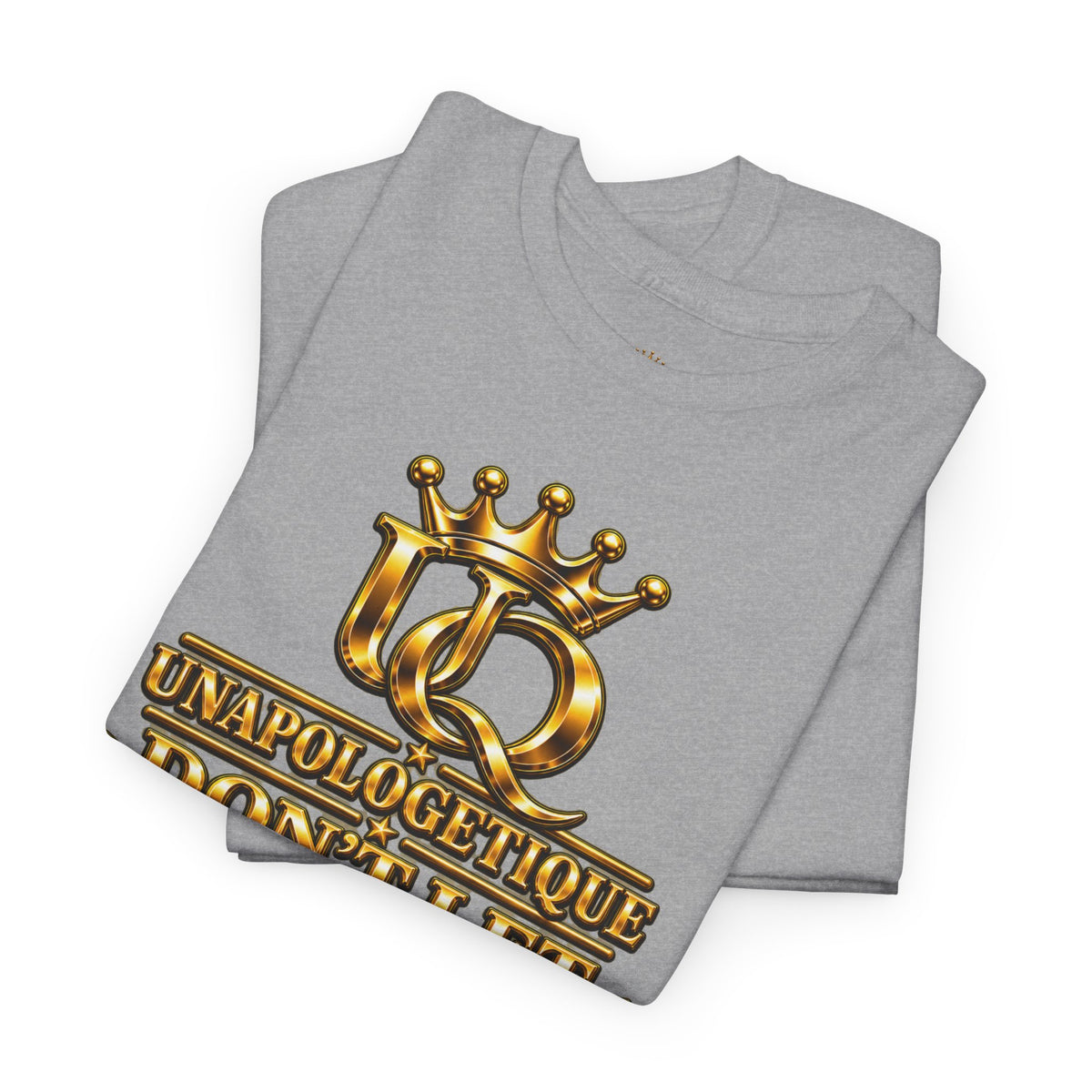 Unapologetique WOW Gold T-Shirt — "Don't Let Limitations Own" Inspirational Crown Graphic Tee
