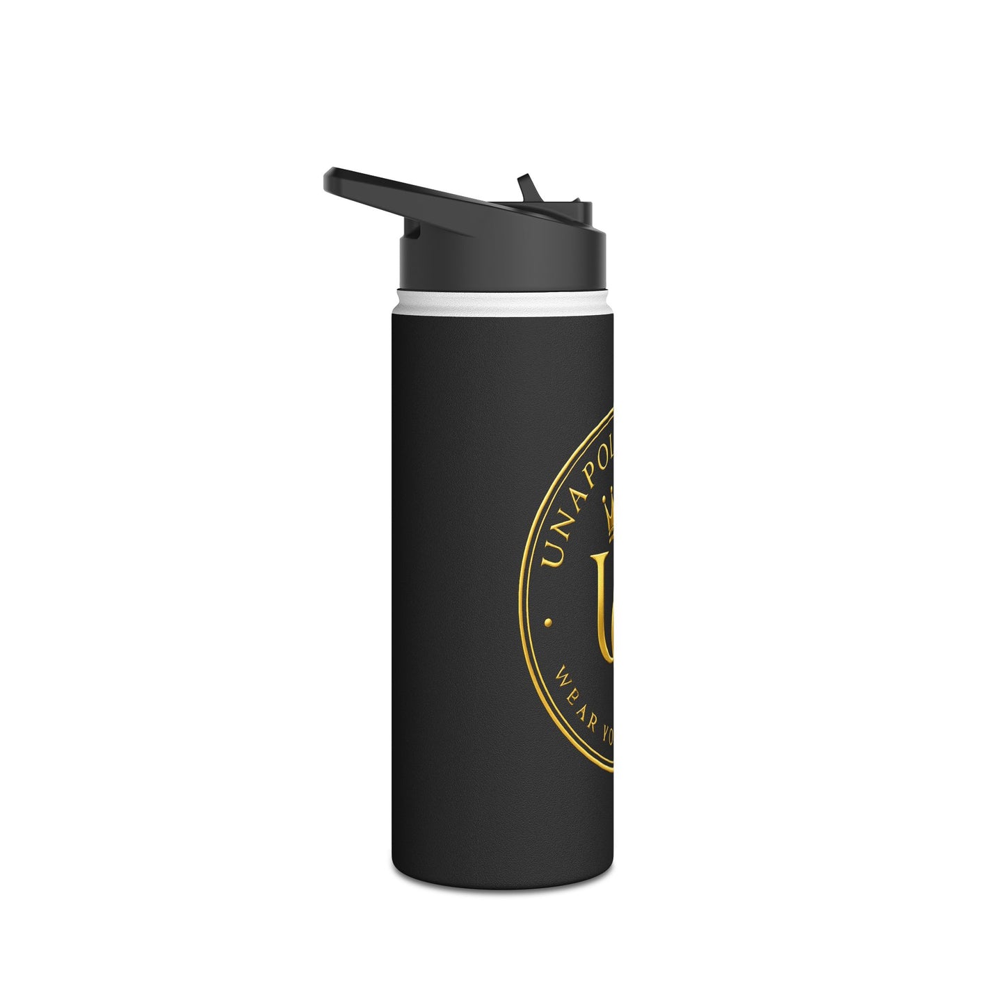 Unapologetique Monarch Q Stainless Steel Water Bottle — Gold Crown Logo