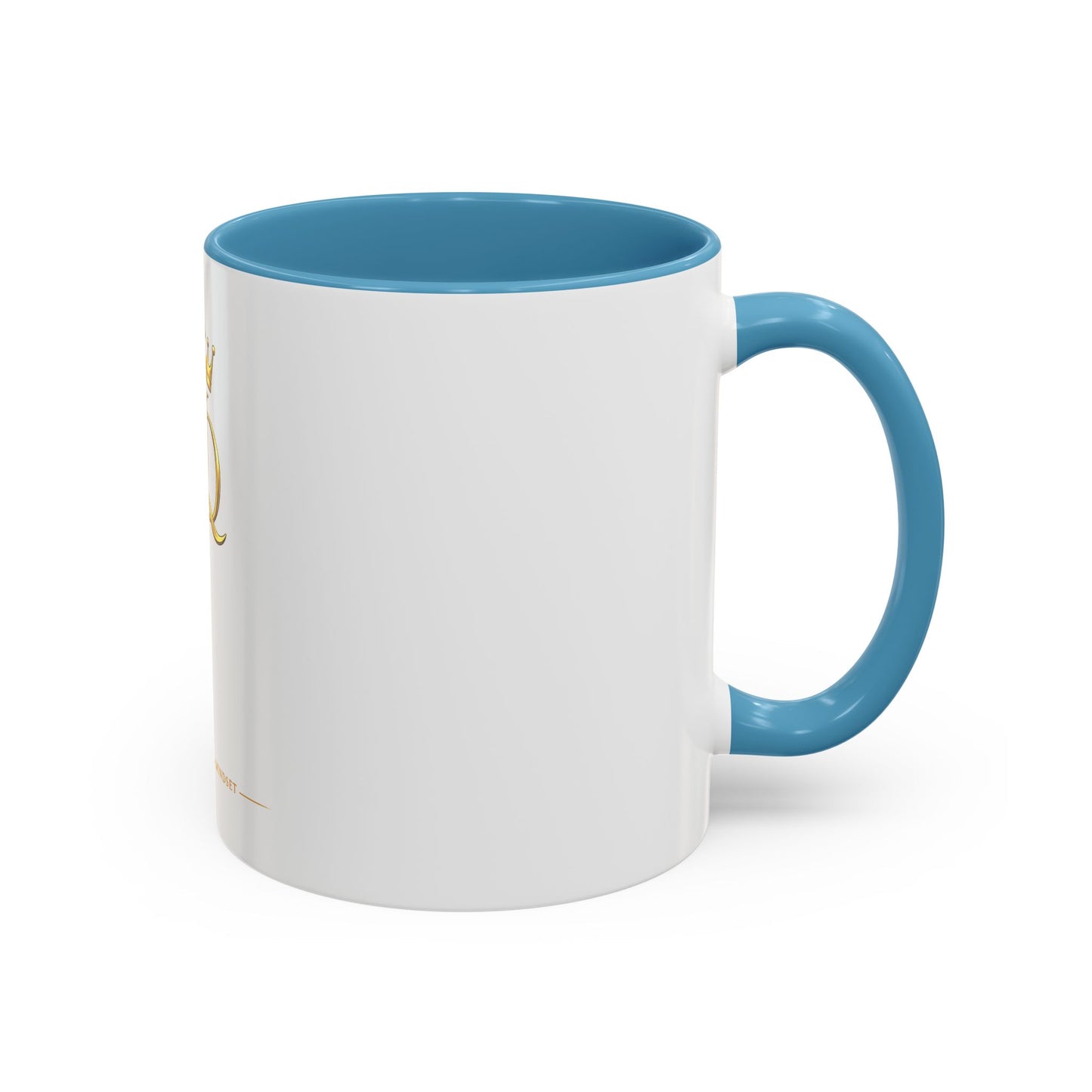 Gold Crown 'UQ' Accent Coffee Mug — Elegant Royal Logo Ceramic Mug