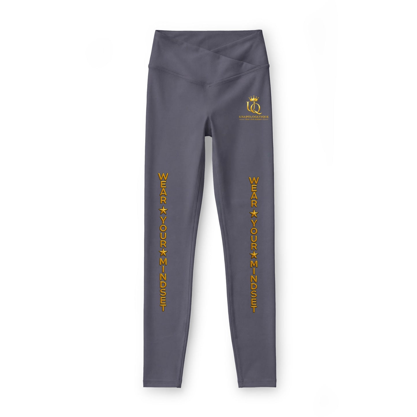 Unapologetique Gold Women’s Luxe Leggings — Black Gold ‘Wear Your Crown’ Graphic Leggings