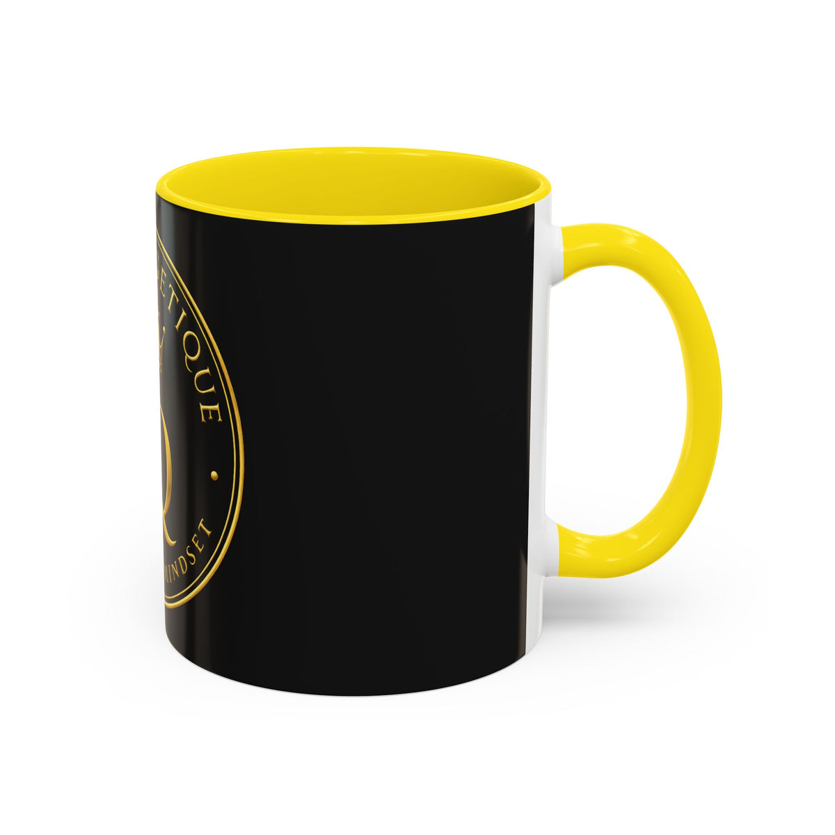 Unapologetique Gold Crown 'UQ' Accent Coffee Mug — Elegant Royal Logo Ceramic Mug