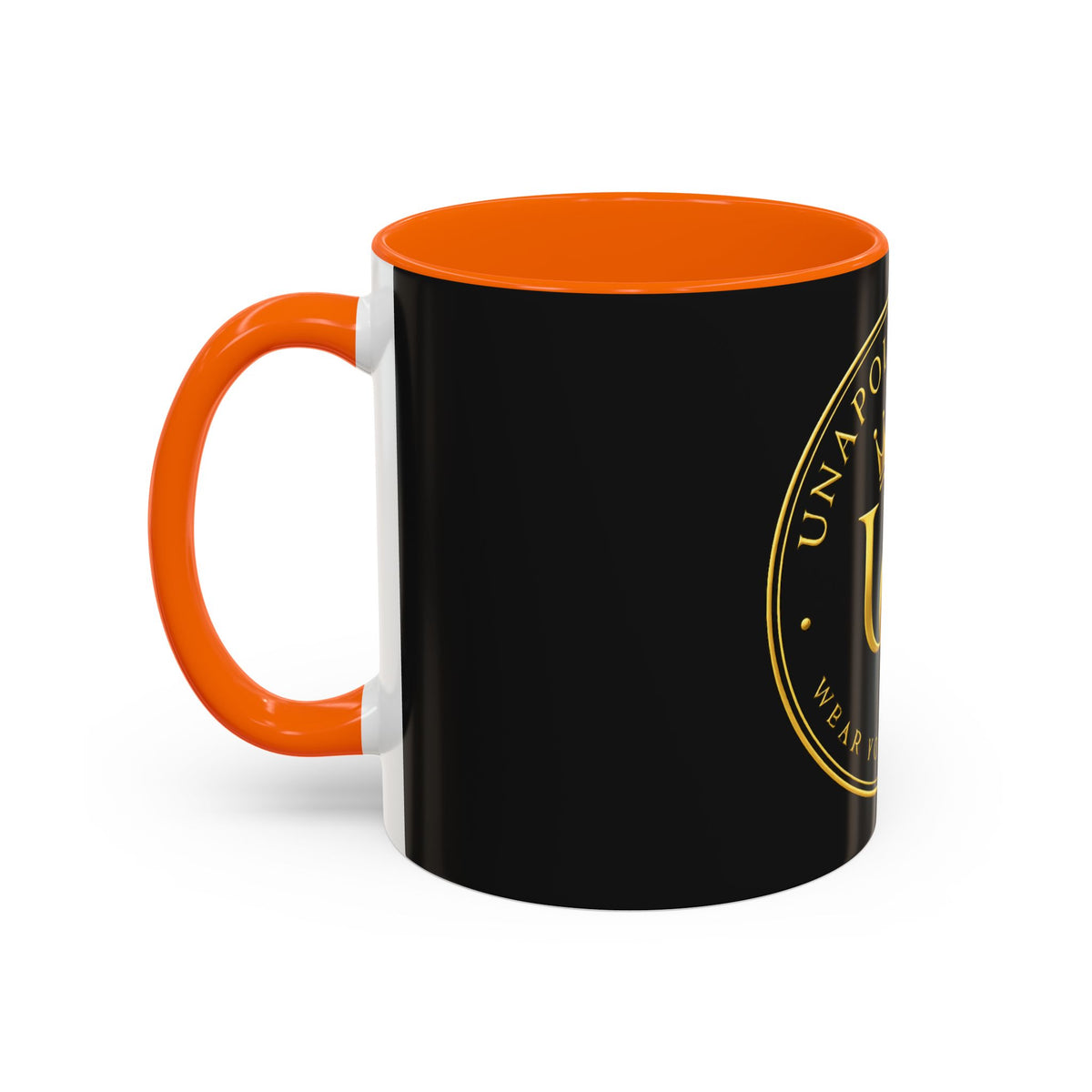 Unapologetique Gold Crown 'UQ' Accent Coffee Mug — Elegant Royal Logo Ceramic Mug