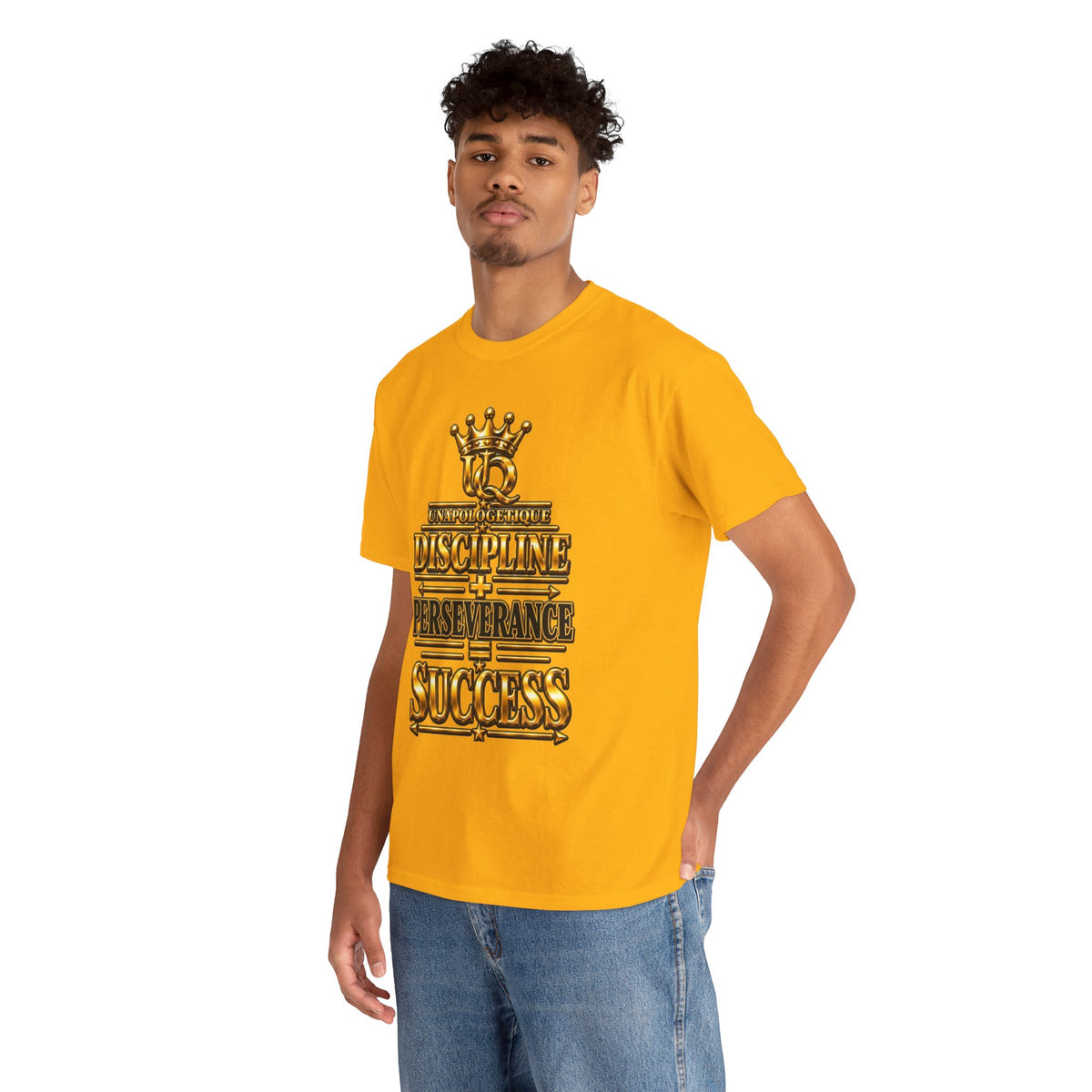T-shirt Unapologetic WOW Gold — T-shirt motivationnel « Discipline Perseverance Success »