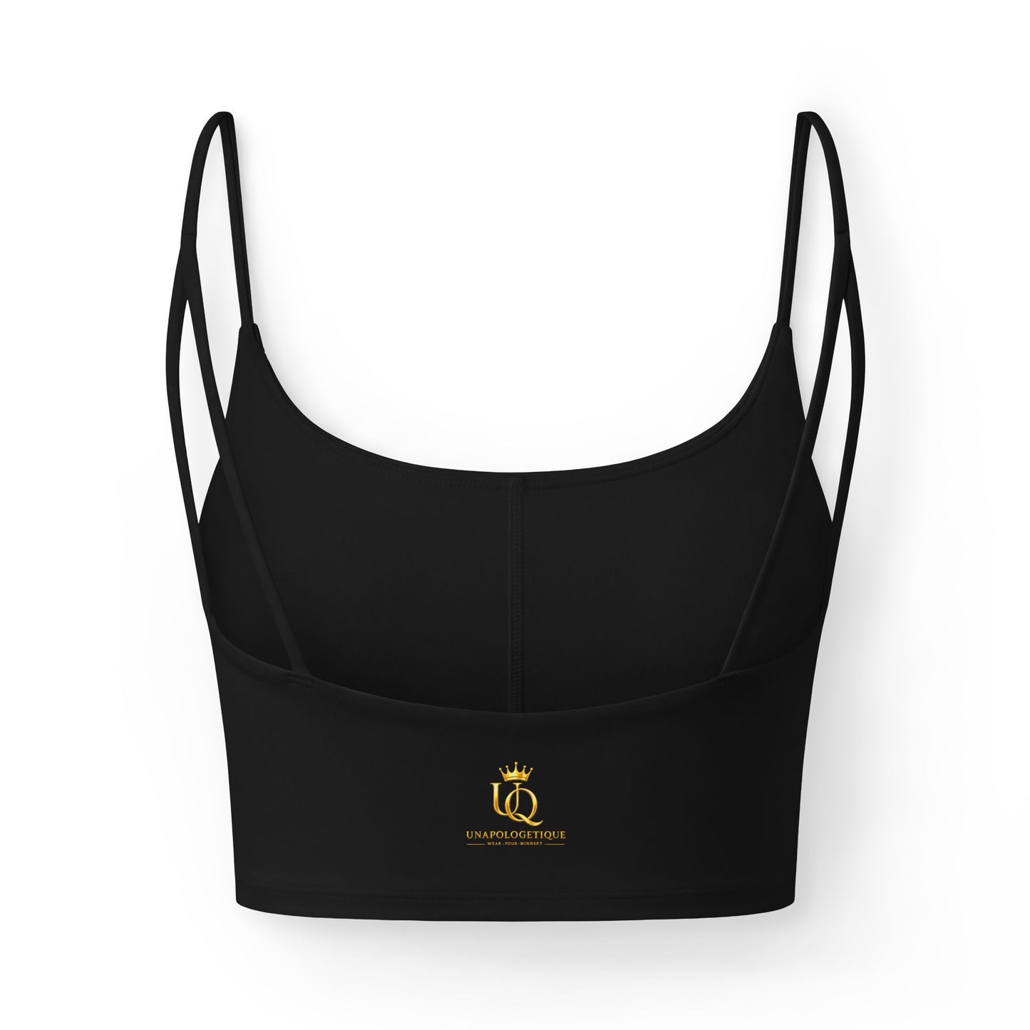 Luxe Women's Crop Bra — Unapologetique Gold Logo