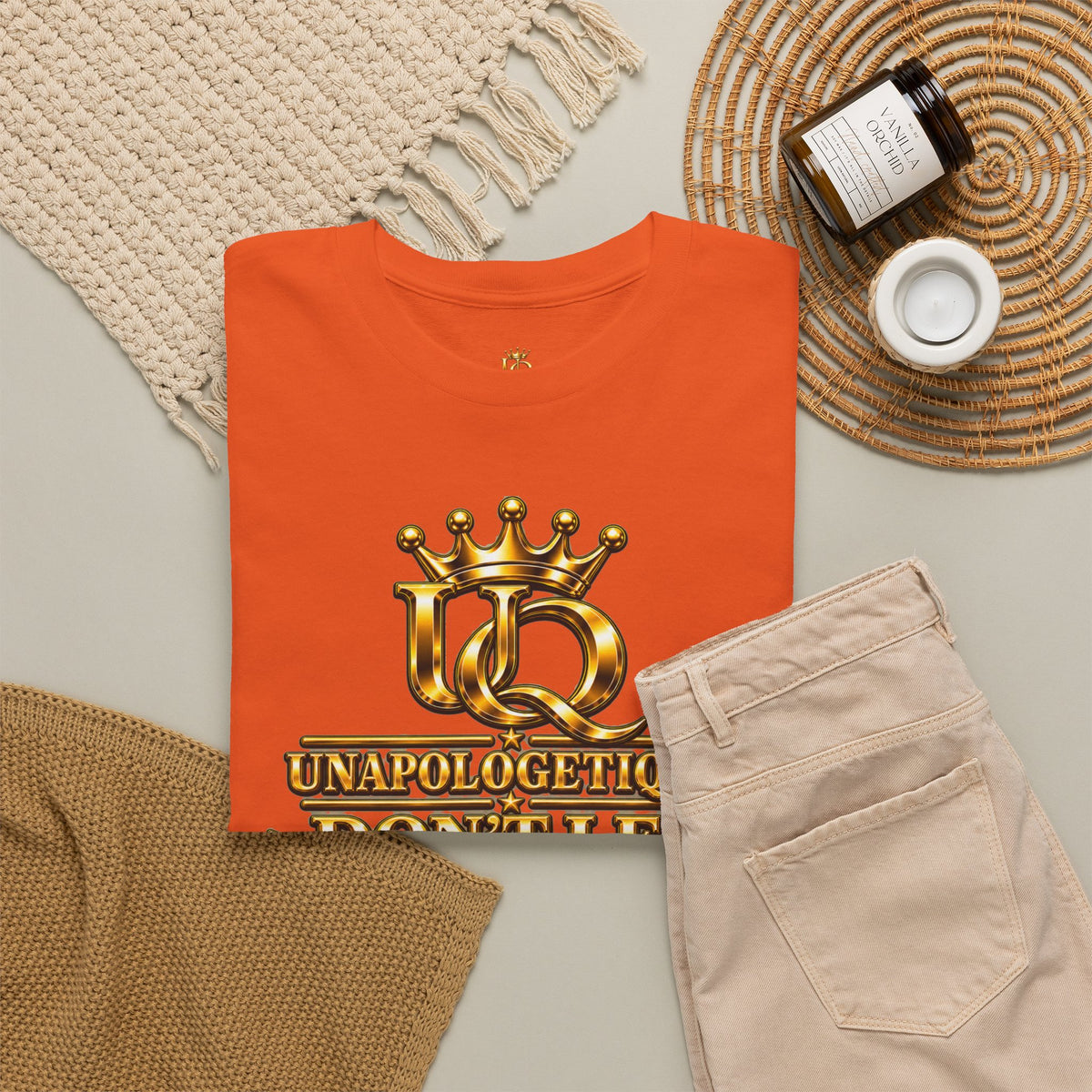 Unapologetique WOW Gold T-Shirt — "Don't Let Limitations Own" Inspirational Crown Graphic Tee