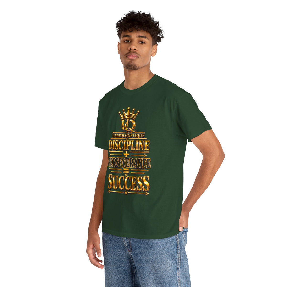 T-shirt Unapologetic WOW Gold — T-shirt motivationnel « Discipline Perseverance Success »