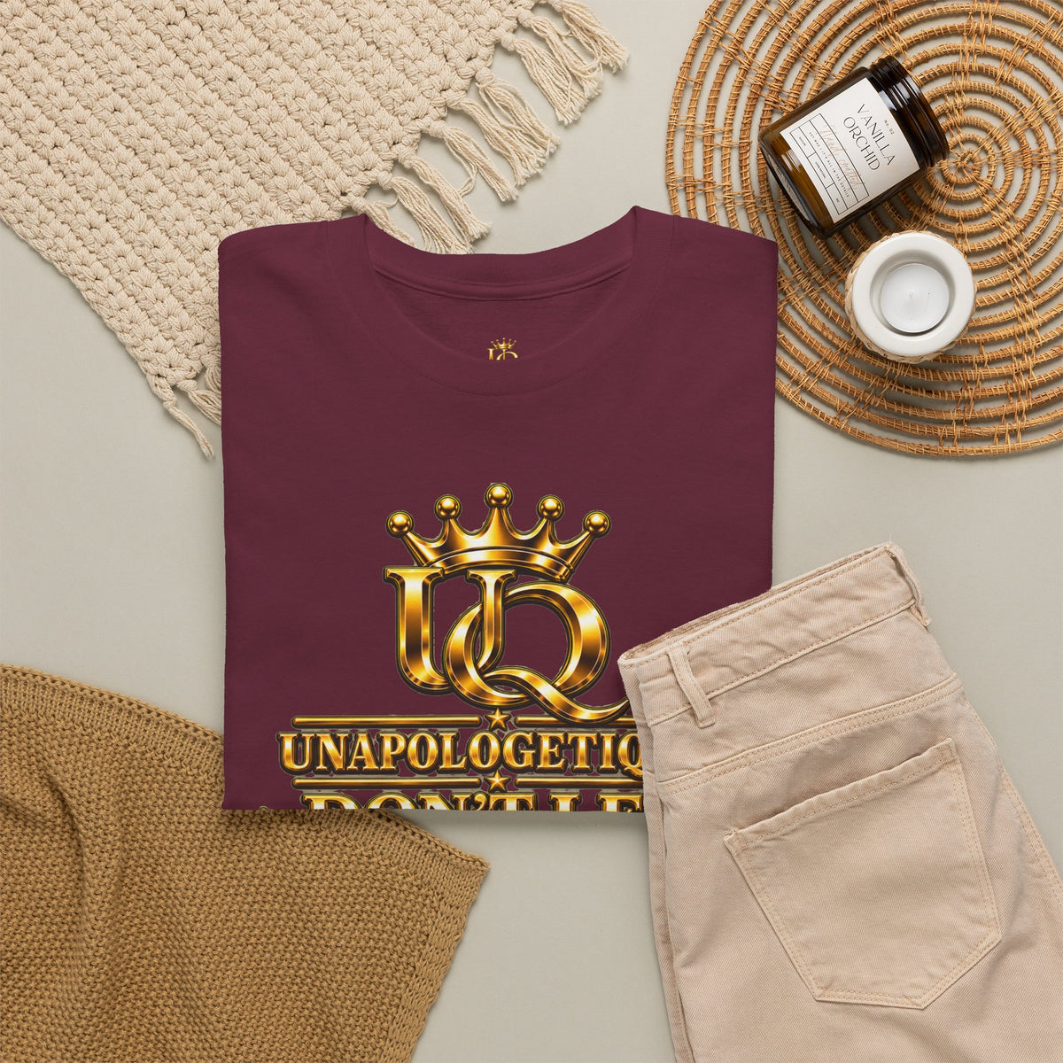 Unapologetique WOW Gold T-Shirt — "Don't Let Limitations Own" Inspirational Crown Graphic Tee