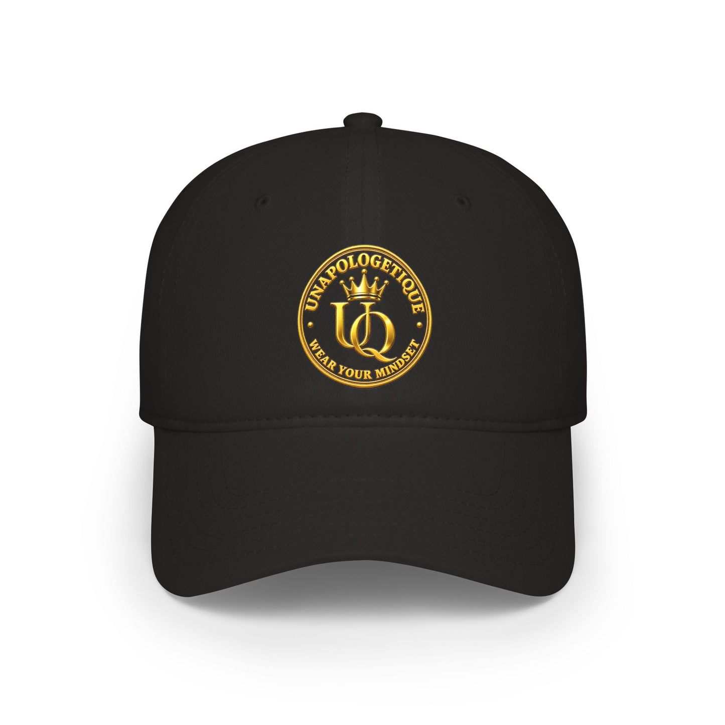 Unapologetique Queen Gold Crown Embroidered Baseball Cap – Minimal Gold 'Q' Low Profile Hat