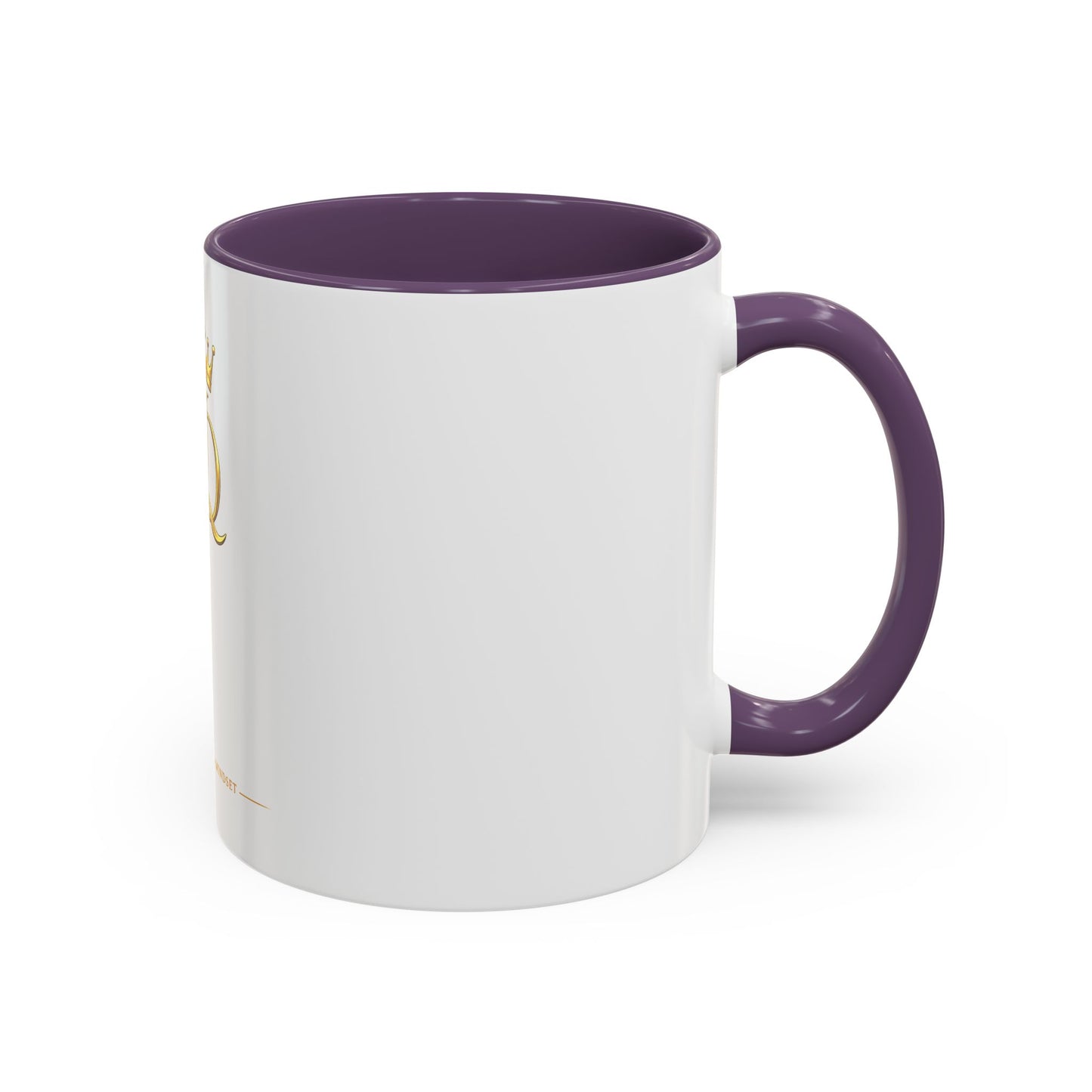 Gold Crown 'UQ' Accent Coffee Mug — Elegant Royal Logo Ceramic Mug