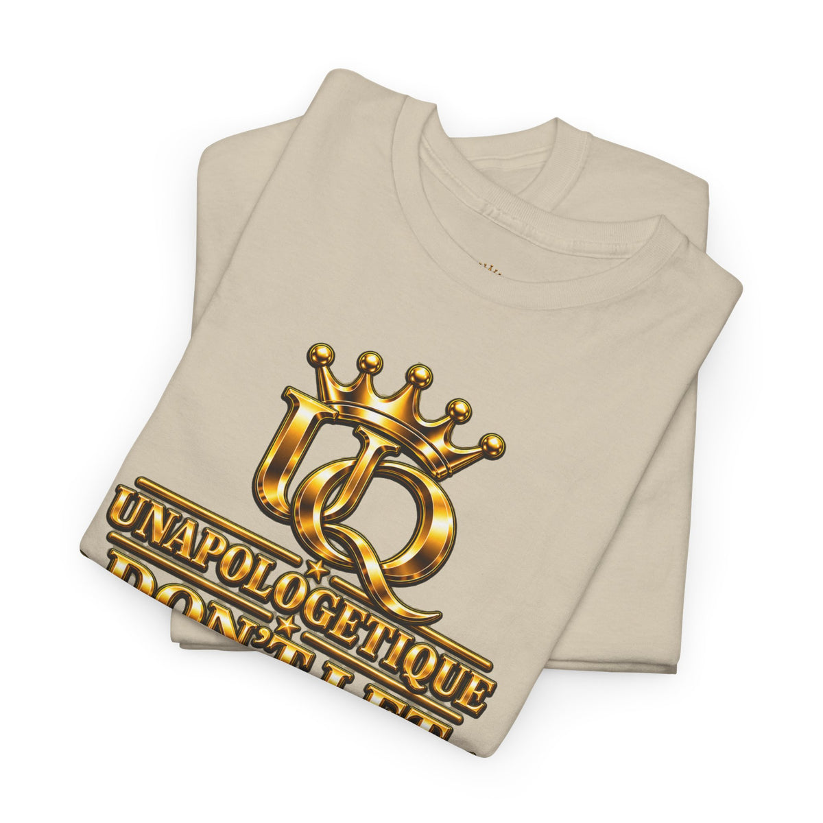 Unapologetique WOW Gold T-Shirt — "Don't Let Limitations Own" Inspirational Crown Graphic Tee