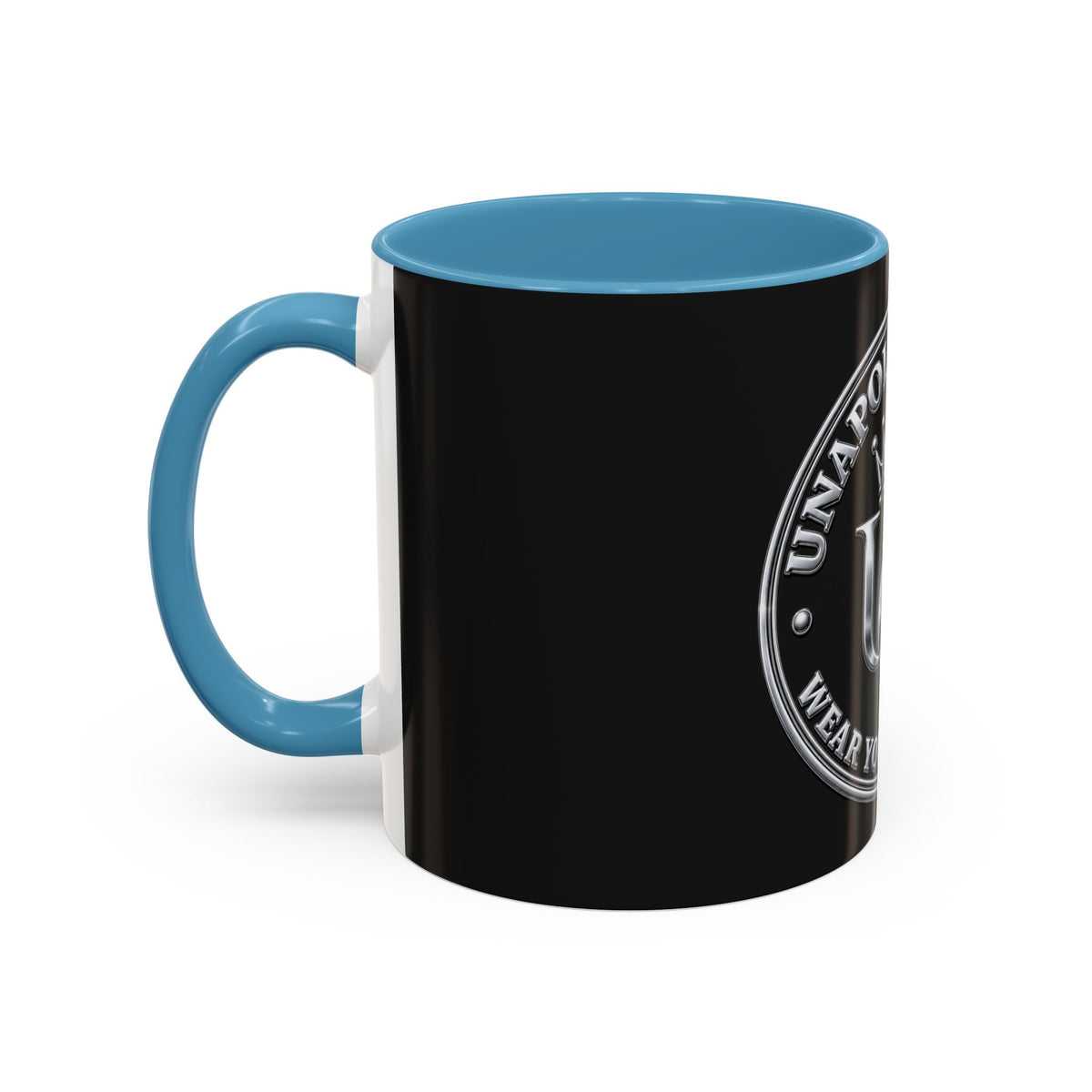 Unapologetique Silver Crown 'UQ' Accent Coffee Mug — Elegant Royal Logo Ceramic Mug