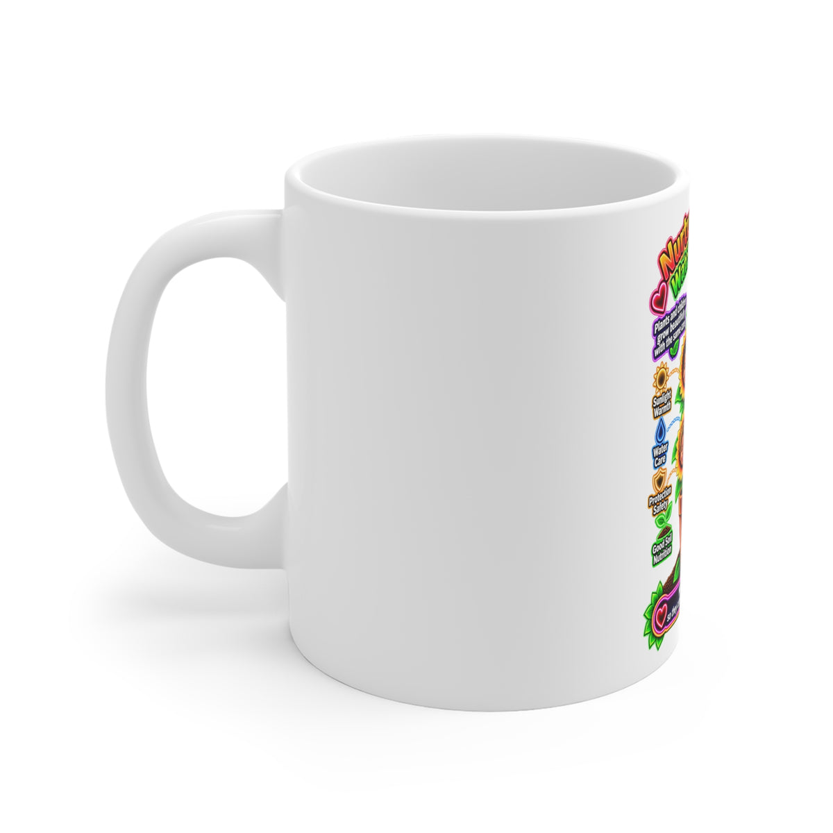 Mug « Nurture With Love » — Tasse à café en céramique « Watch Them Blossom » pour remercier un enseignant ou un parent