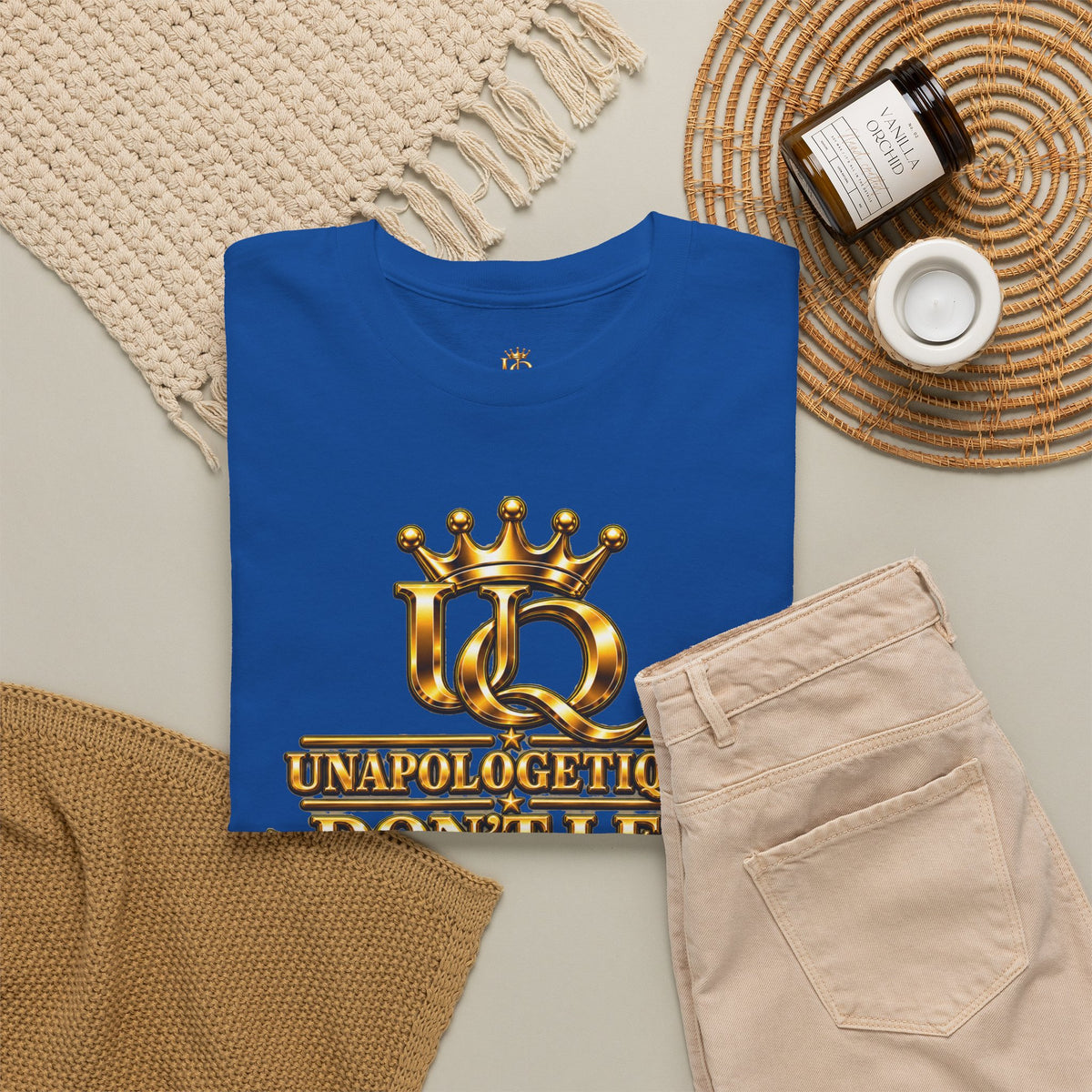 Unapologetique WOW Gold T-Shirt — "Don't Let Limitations Own" Inspirational Crown Graphic Tee