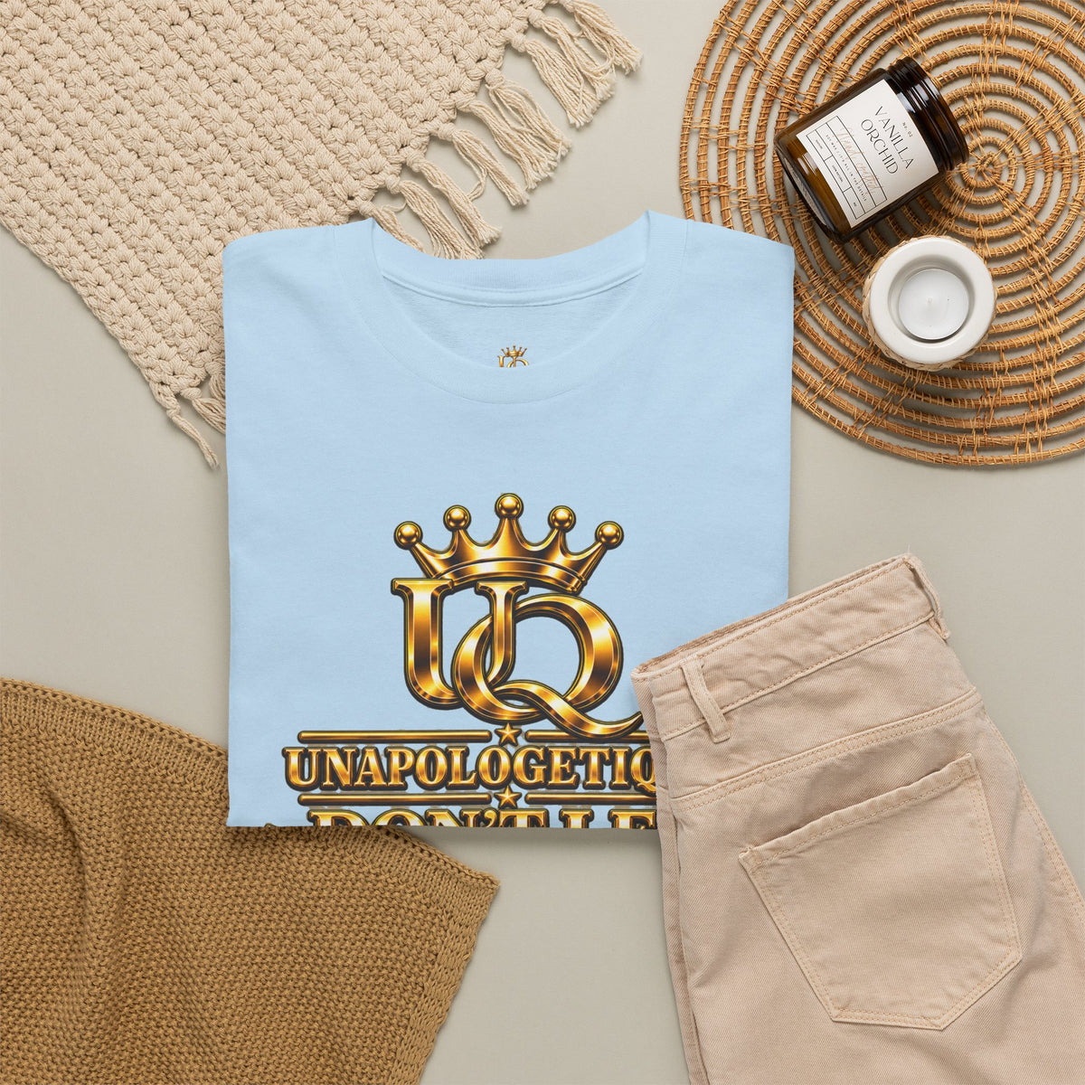 Unapologetique WOW Gold T-Shirt — "Don't Let Limitations Own" Inspirational Crown Graphic Tee