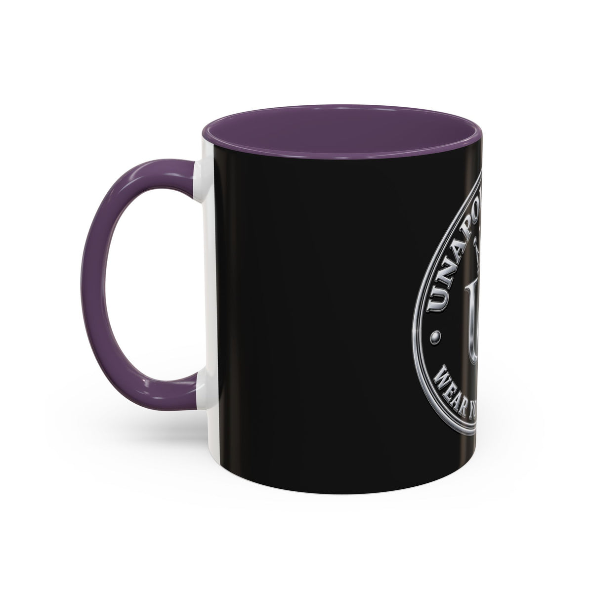 Unapologetique Silver Crown 'UQ' Accent Coffee Mug — Elegant Royal Logo Ceramic Mug