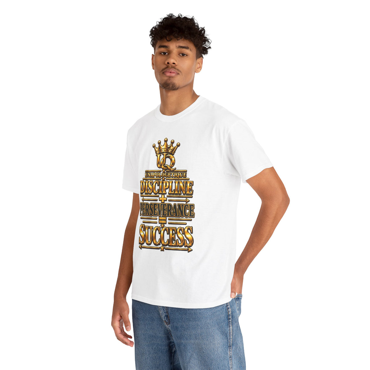 T-shirt Unapologetic WOW Gold — T-shirt motivationnel « Discipline Perseverance Success »