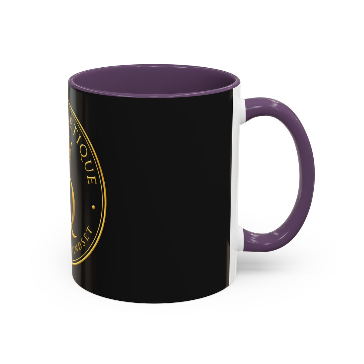 Unapologetique Gold Crown 'UQ' Accent Coffee Mug — Elegant Royal Logo Ceramic Mug