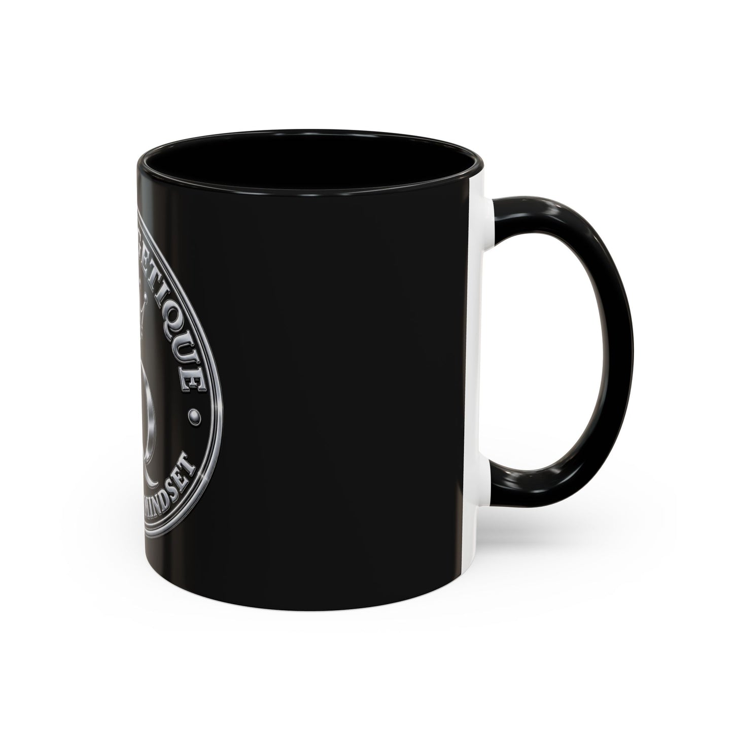 Unapologetique Silver Crown 'UQ' Accent Coffee Mug — Elegant Royal Logo Ceramic Mug