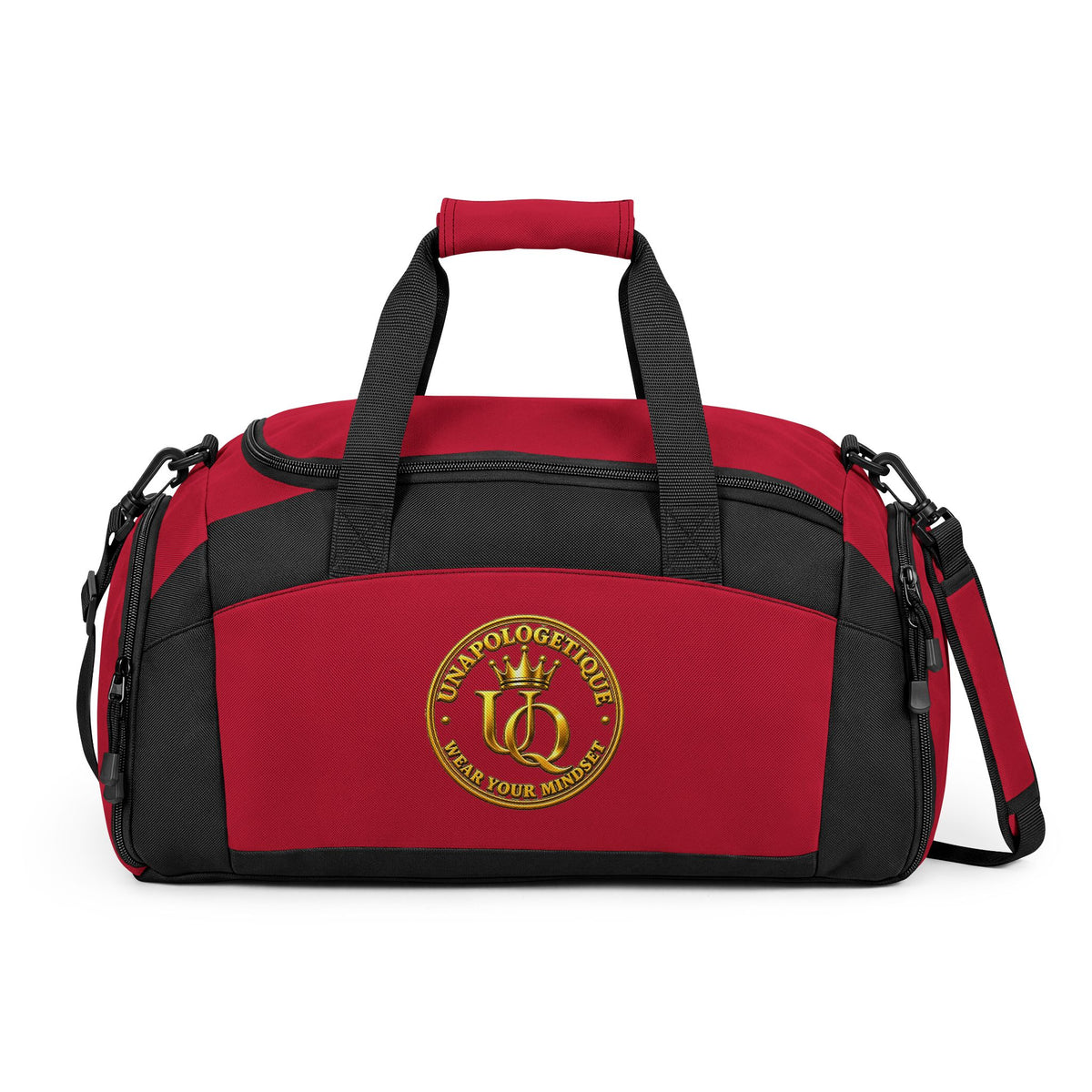Unapologetique Gold Gym Bag with Gold Luxury Emblem