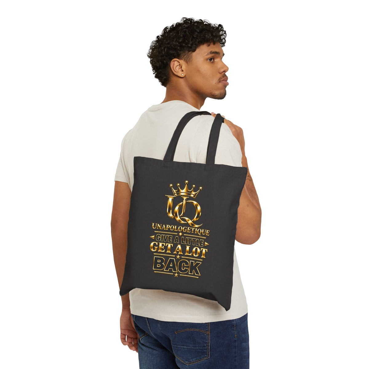 Unapologetique WOW Gold Cotton Canvas Tote Bag