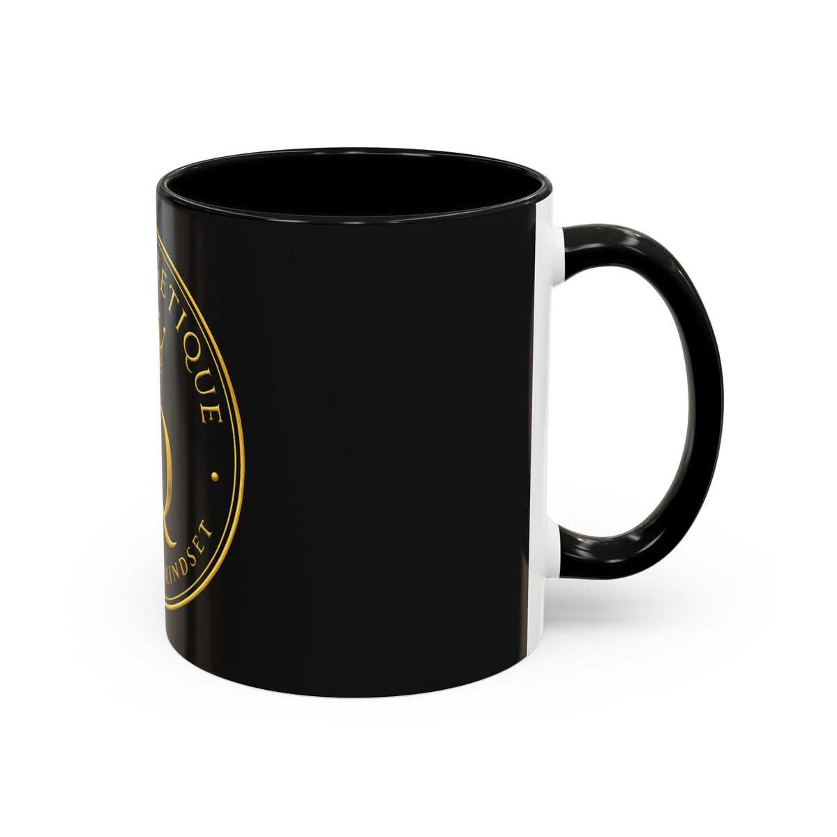 Unapologetique Gold Crown 'UQ' Accent Coffee Mug — Elegant Royal Logo Ceramic Mug
