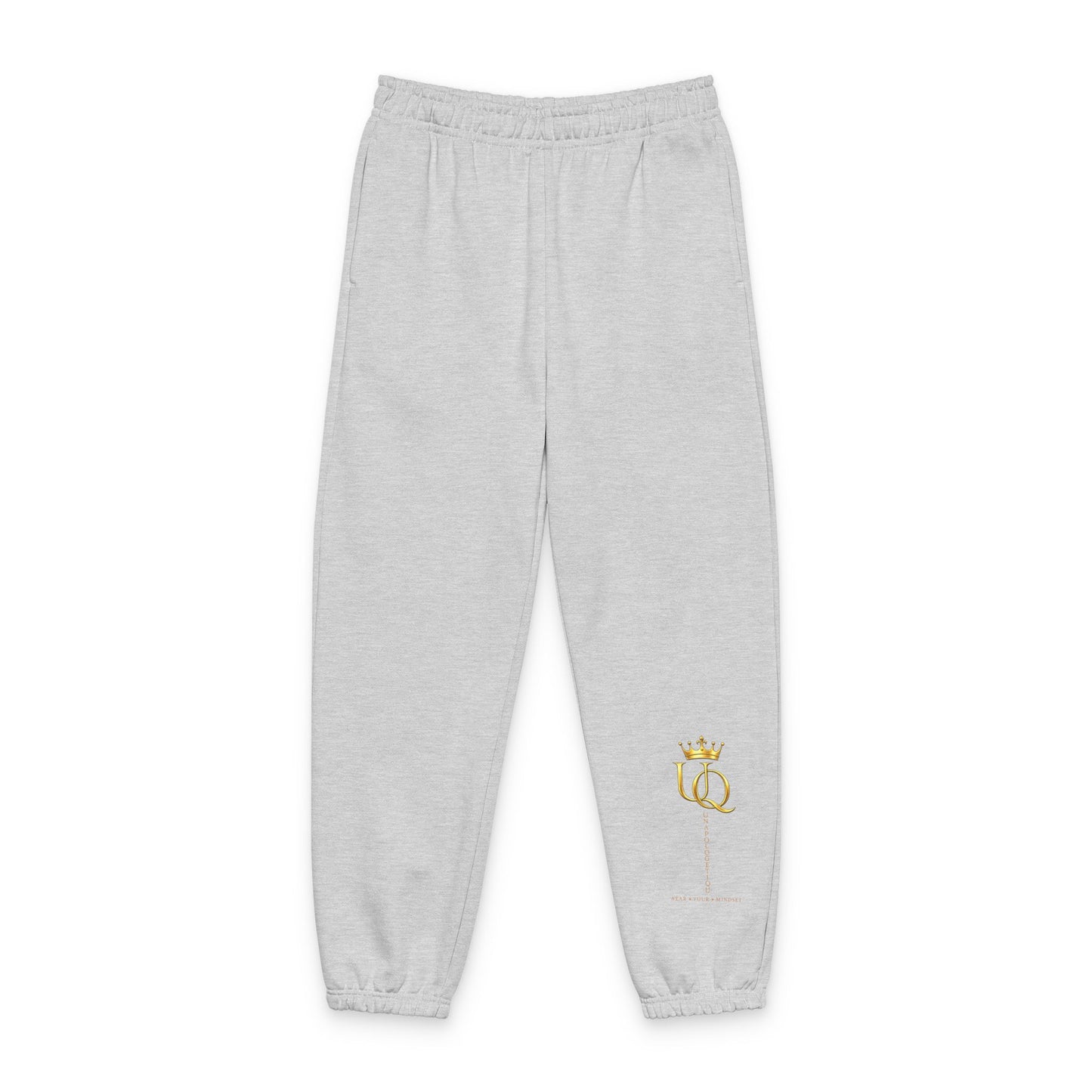 Crowned Bee Sweatpants — Small Gold Bee & Crown Embroidered Joggers