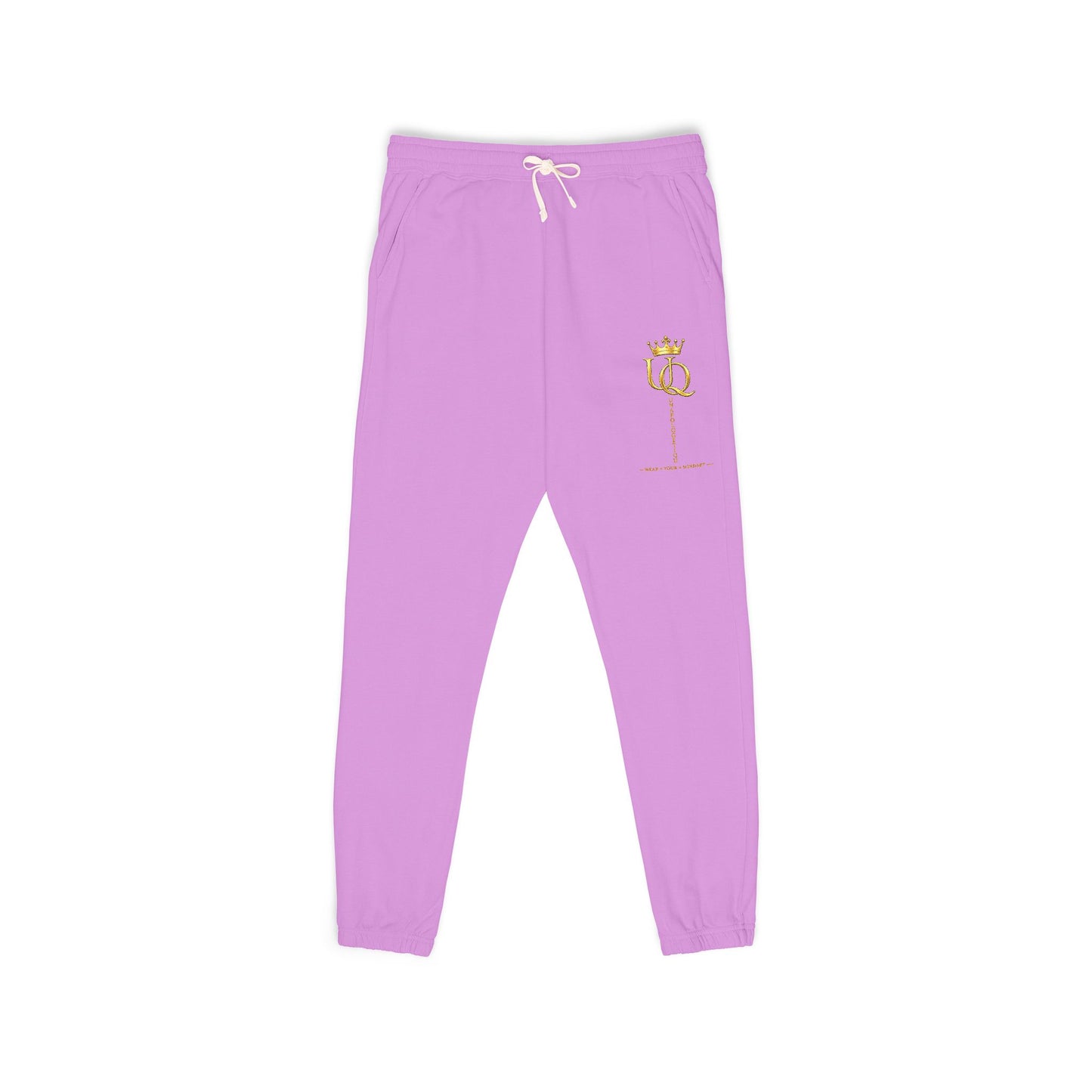 Unapologetique Gold Crowned Flower Sweatpants — Casual Graphic Joggers