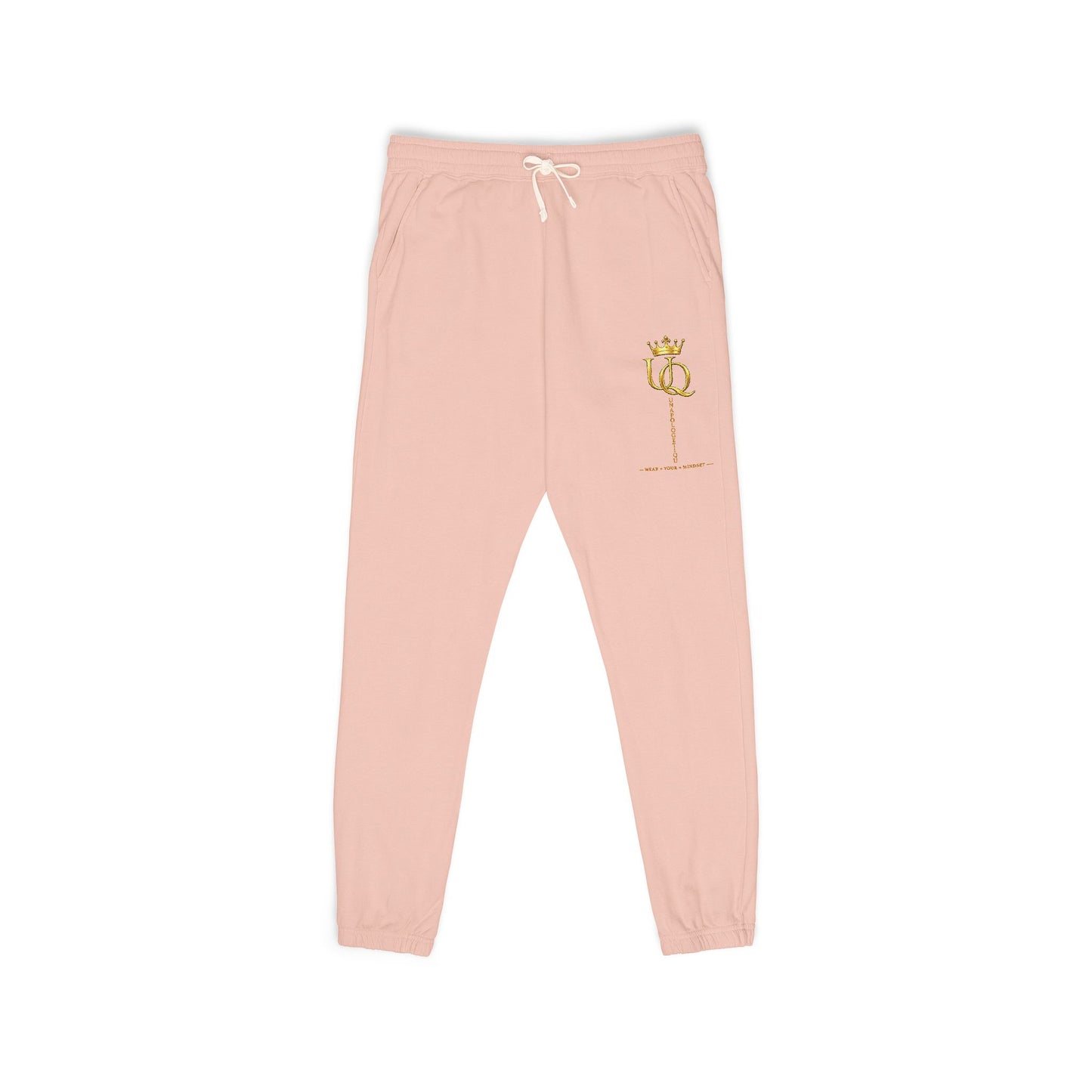 Unapologetique Gold Crowned Flower Sweatpants — Casual Graphic Joggers