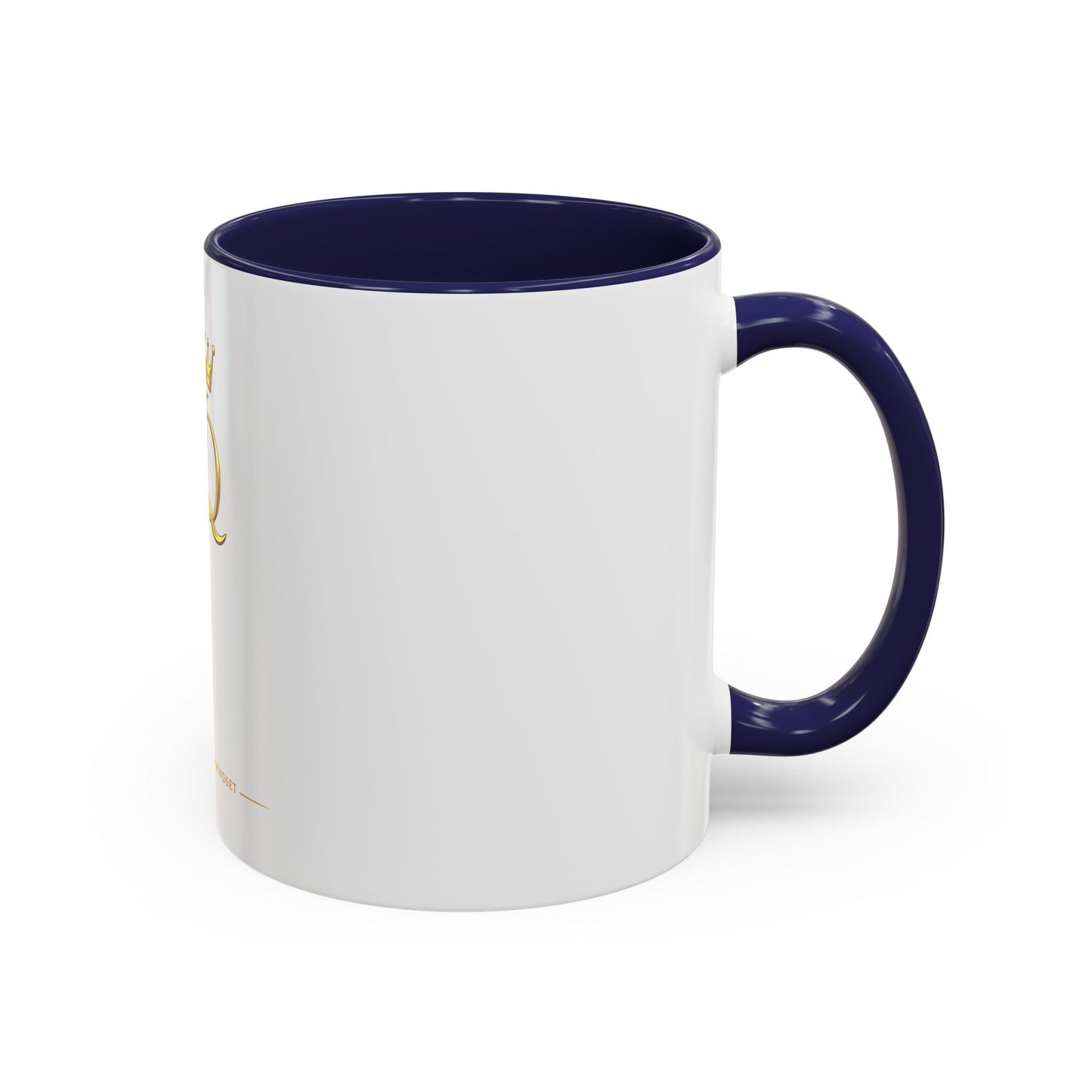 Gold Crown 'UQ' Accent Coffee Mug — Elegant Royal Logo Ceramic Mug