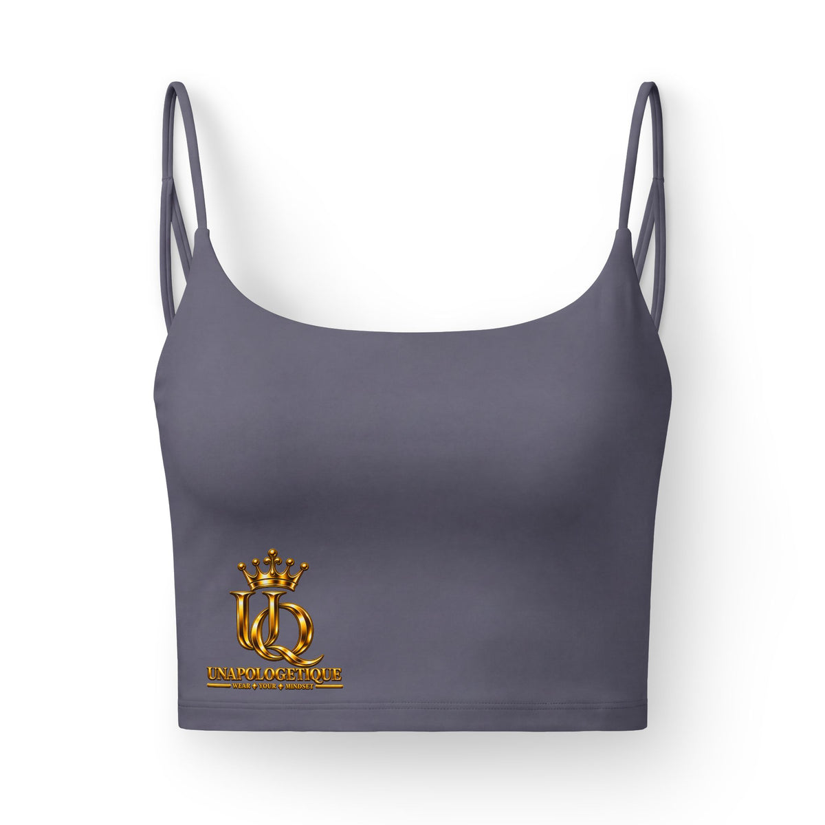 Top corto tipo bra Unapologetique Gold Luxe para mujer — Logo Unapologetique Gold