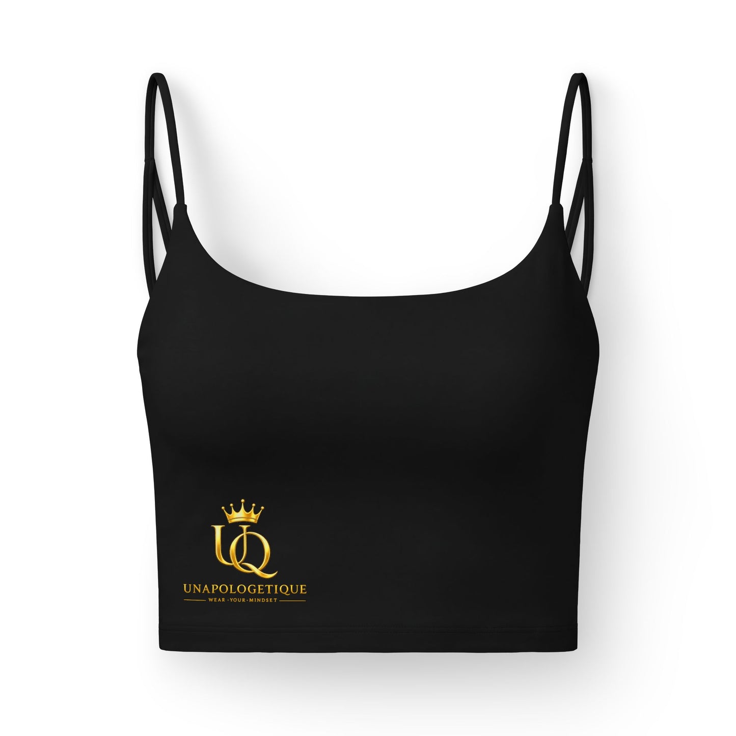 Luxe Women's Crop Bra — Unapologetique Gold Logo