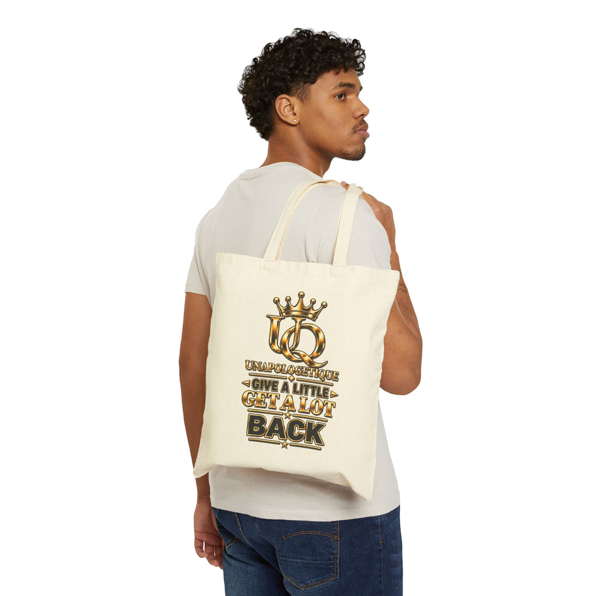 Unapologetique WOW Gold Cotton Canvas Tote Bag