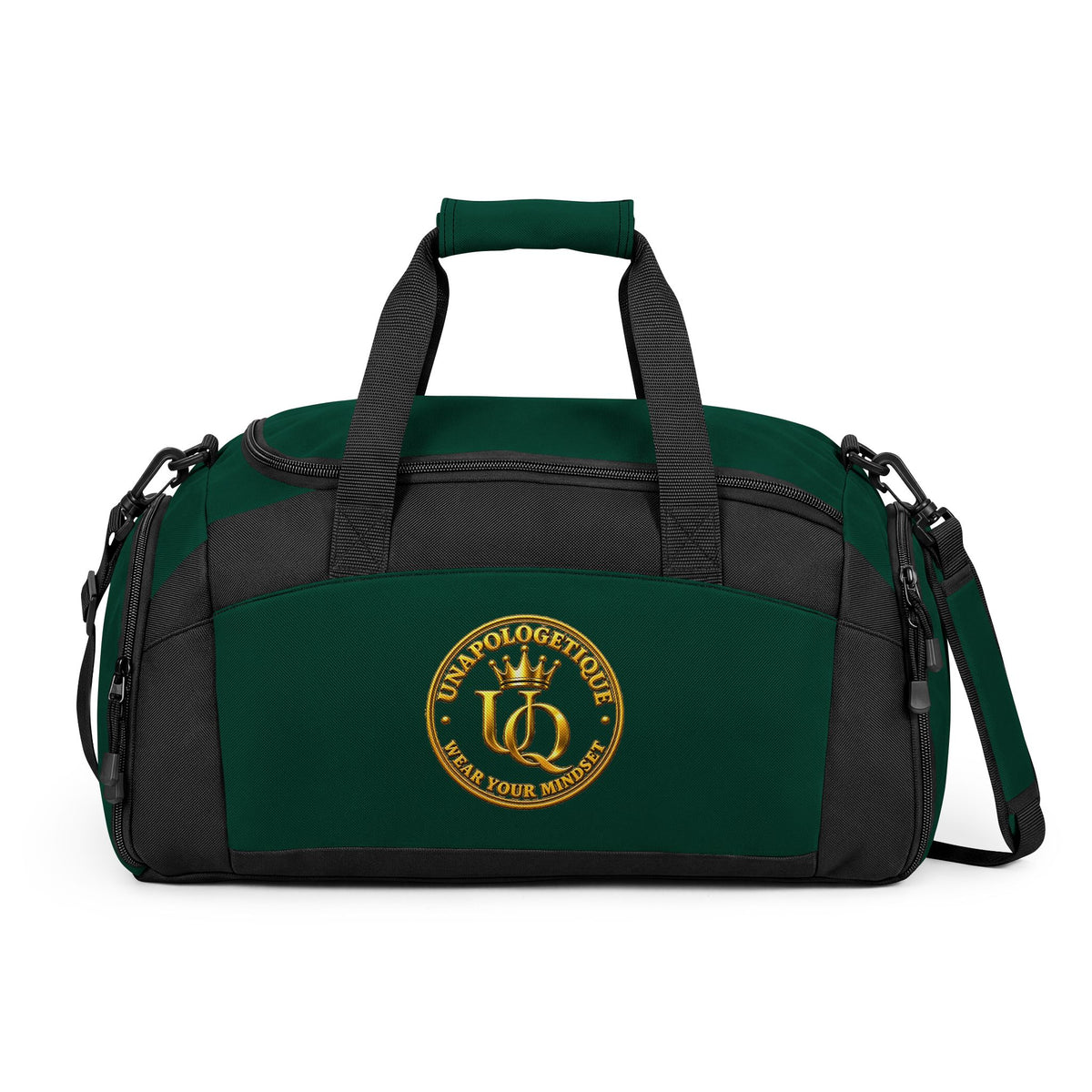 Unapologetique Gold Gym Bag with Gold Luxury Emblem