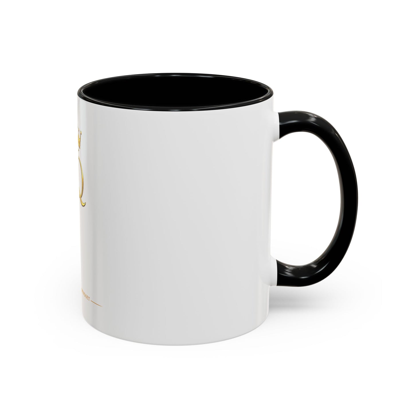Gold Crown 'UQ' Accent Coffee Mug — Elegant Royal Logo Ceramic Mug