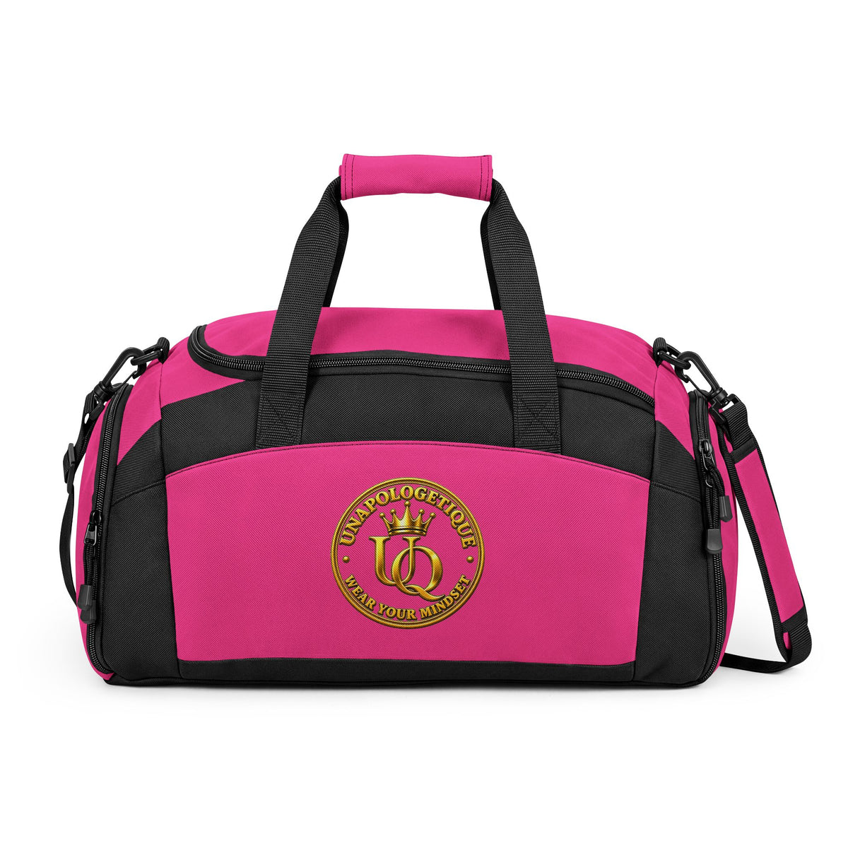 Unapologetique Gold Gym Bag with Gold Luxury Emblem