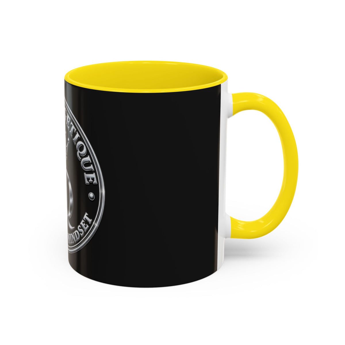Unapologetique Silver Crown 'UQ' Accent Coffee Mug — Elegant Royal Logo Ceramic Mug