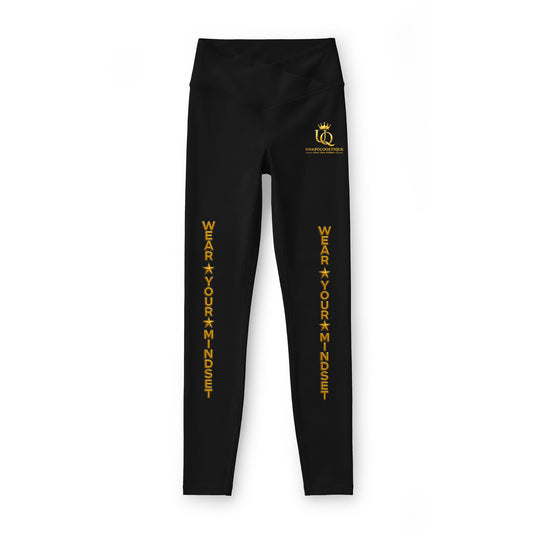 Unapologetique Gold Women’s Luxe Leggings — Black Gold ‘Wear Your Crown’ Graphic Leggings