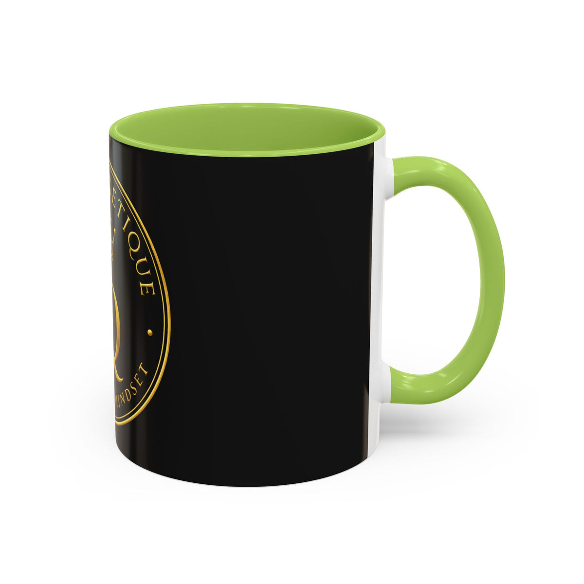 Unapologetique Gold Crown 'UQ' Accent Coffee Mug — Elegant Royal Logo Ceramic Mug