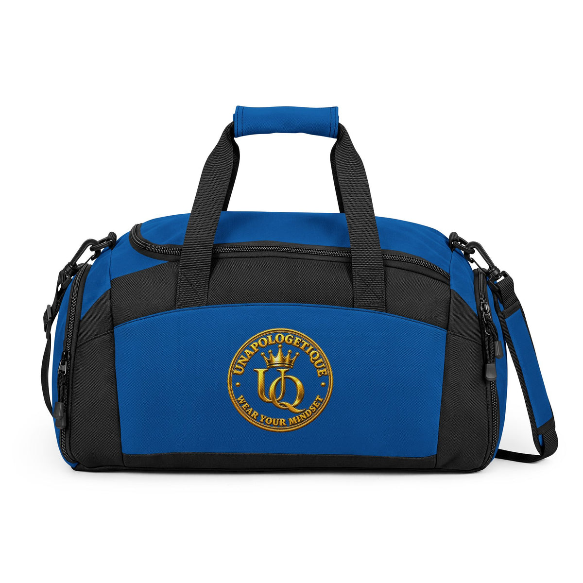 Unapologetique Gold Gym Bag with Gold Luxury Emblem