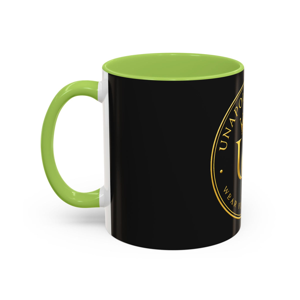 Unapologetique Gold Crown 'UQ' Accent Coffee Mug — Elegant Royal Logo Ceramic Mug