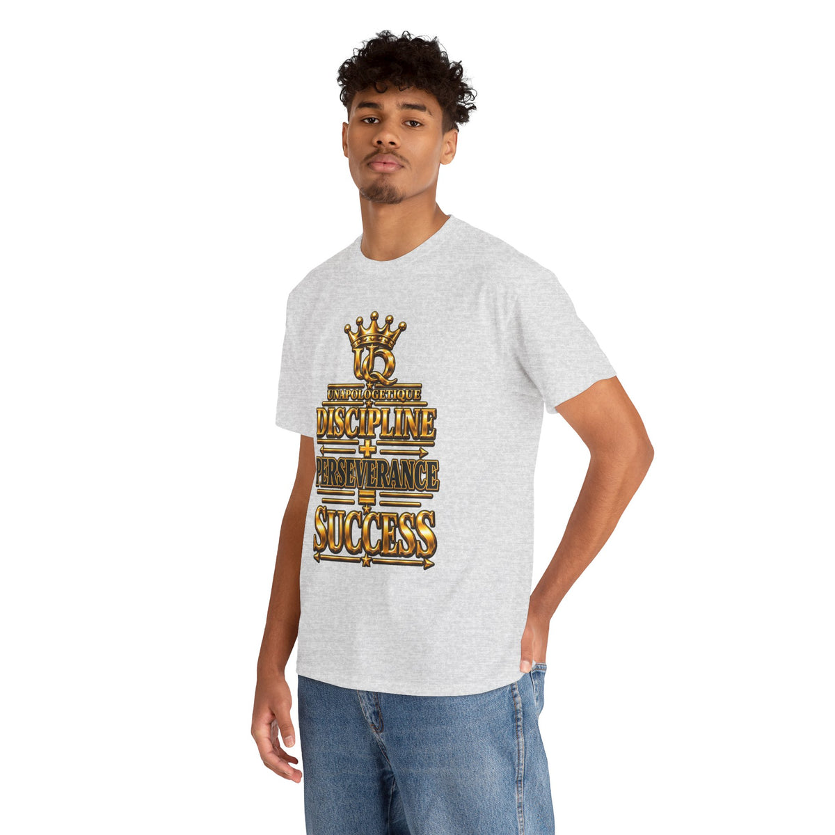 T-shirt Unapologetic WOW Gold — T-shirt motivationnel « Discipline Perseverance Success »