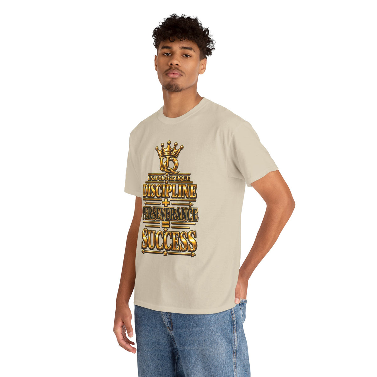 T-shirt Unapologetic WOW Gold — T-shirt motivationnel « Discipline Perseverance Success »