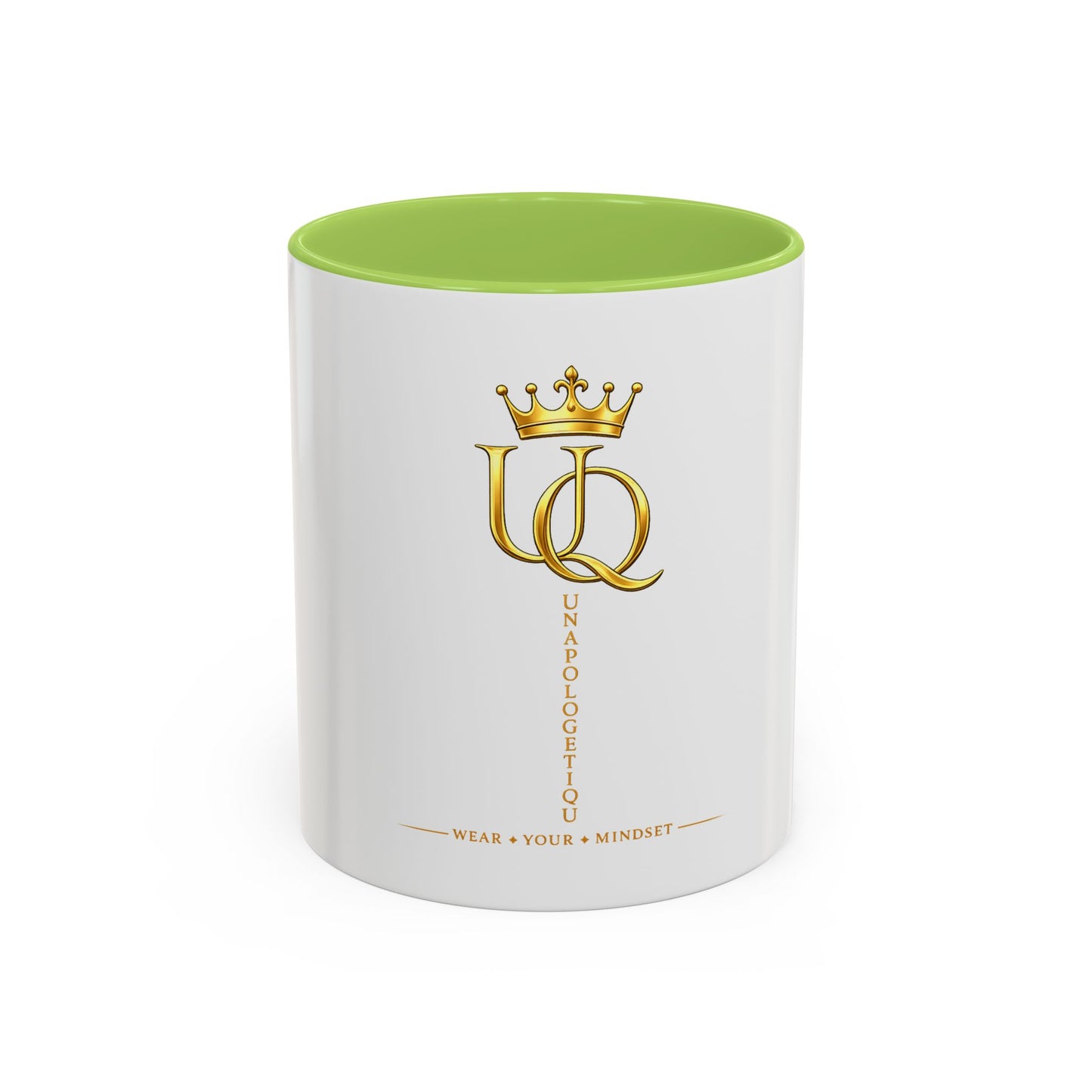 Gold Crown 'UQ' Accent Coffee Mug — Elegant Royal Logo Ceramic Mug