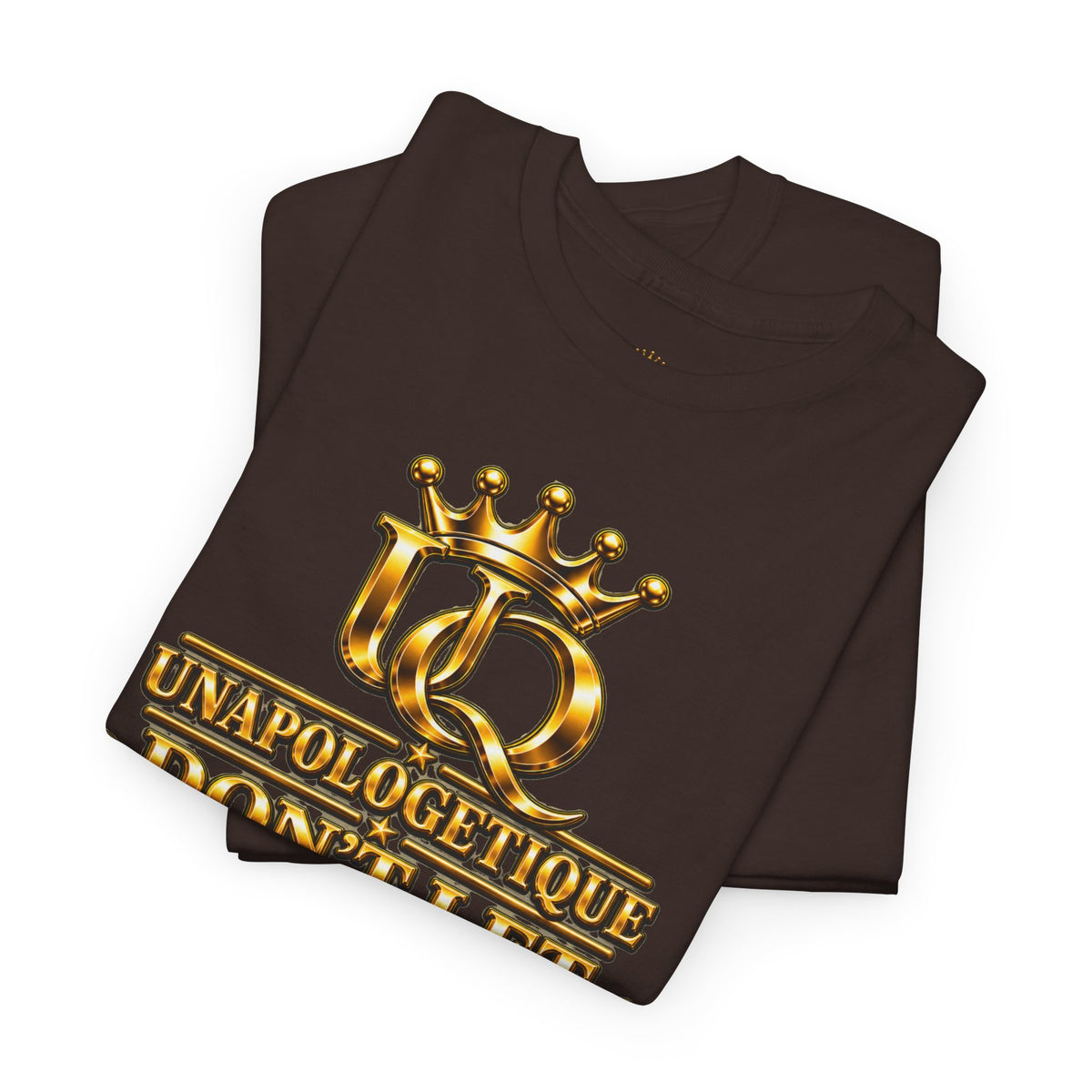 Unapologetique WOW Gold T-Shirt — "Don't Let Limitations Own" Inspirational Crown Graphic Tee