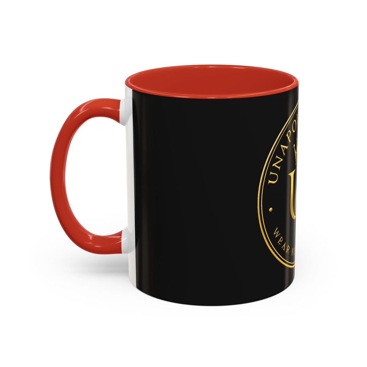 Unapologetique Gold Crown 'UQ' Accent Coffee Mug — Elegant Royal Logo Ceramic Mug